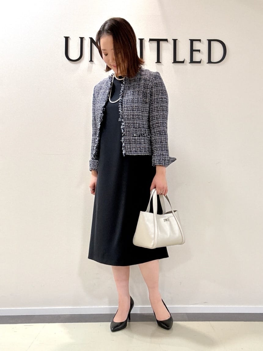 YUIさんの「UNTITLED｜【入卒/セレモニー/通勤】ラメツイード ノーカラージャケット」を使ったコーディネート