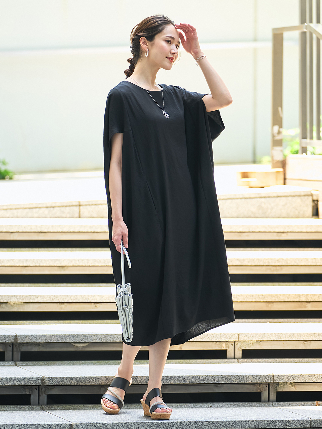 SHE Tokyo Elva black バルーンコクーンワンピース検索yori | S-LL