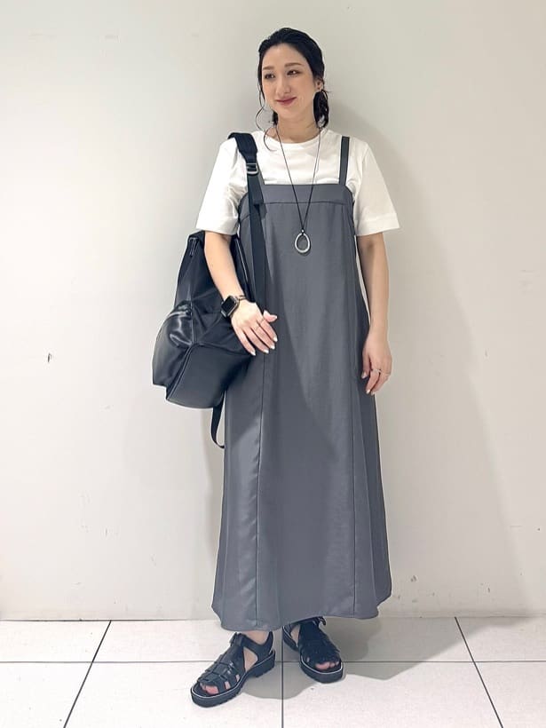 そんさんの「INDIVI｜【洗える／メッシュ素材】リネンライク半袖ダブルジャケット」を使ったコーディネート