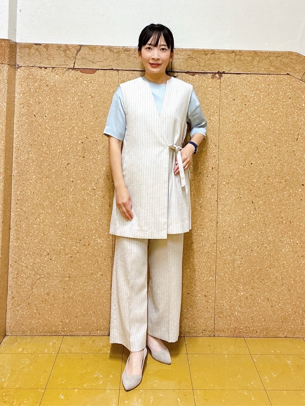 hattoriさんの「INDIVI｜【こなれSETUP】リネンライクジレジャケット」を使ったコーディネート