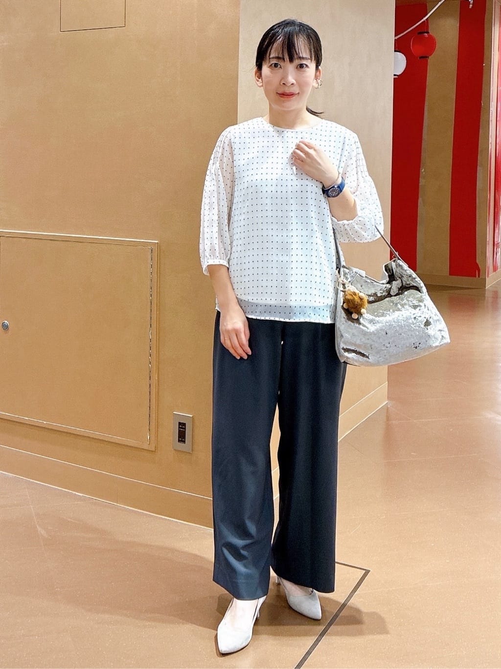 hattoriさんの「INDIVI｜【ウール調素材】ベルトデザインワイドパンツ」を使ったコーディネート