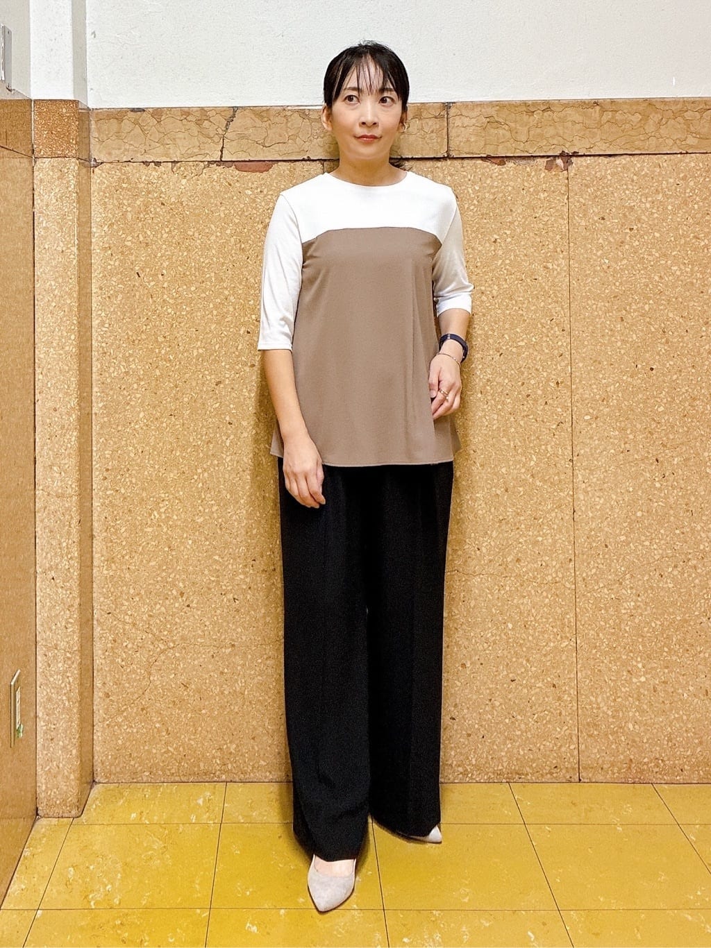 hattoriさんの「INDIVI｜【着心地◎！】タックワイドパンツ」を使ったコーディネート