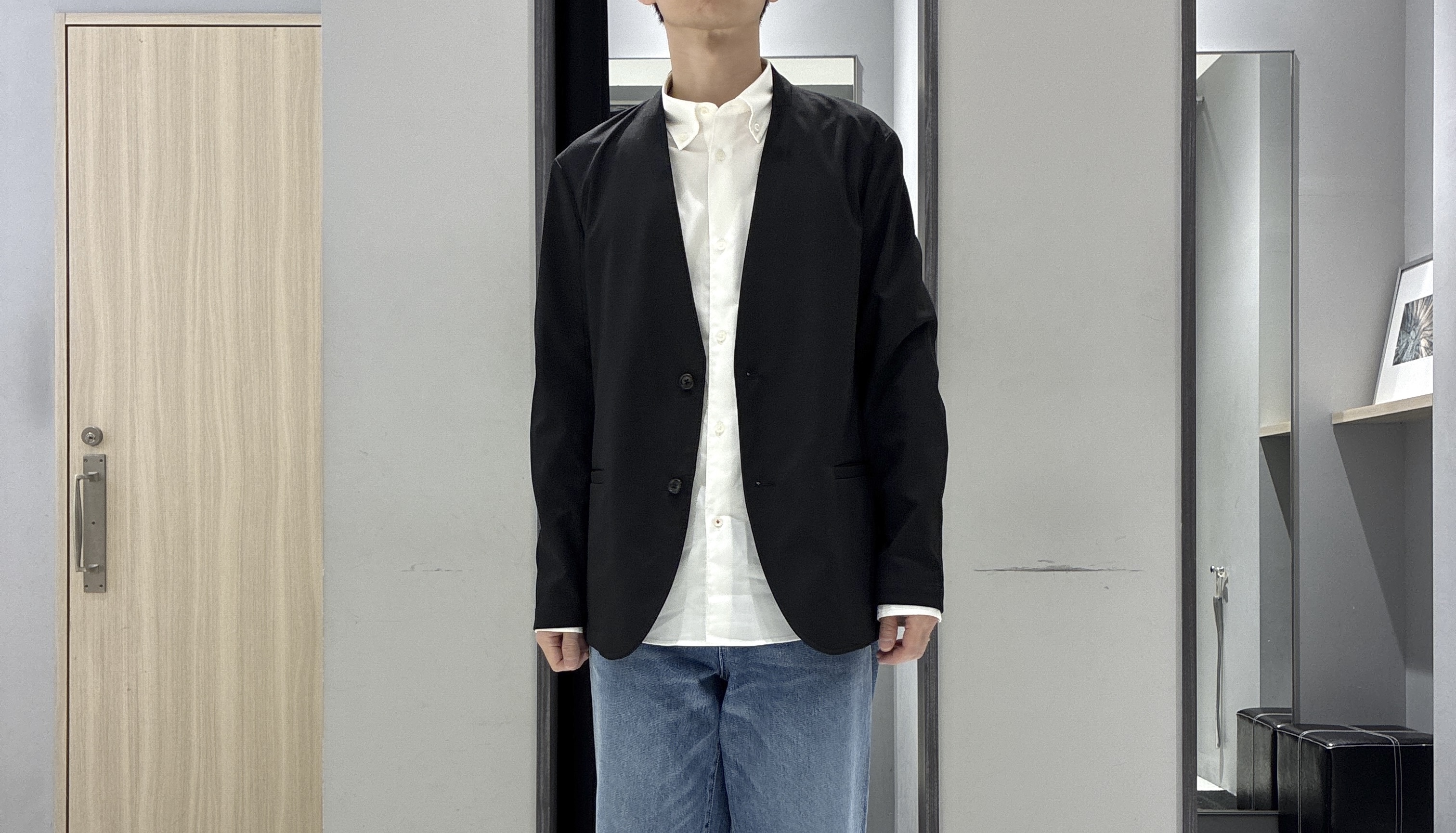 わいずみさんの「TAKEO KIKUCHI｜【ON／OFF兼用】CARREMANファブリック ノーカラージャケット」を使ったコーディネート