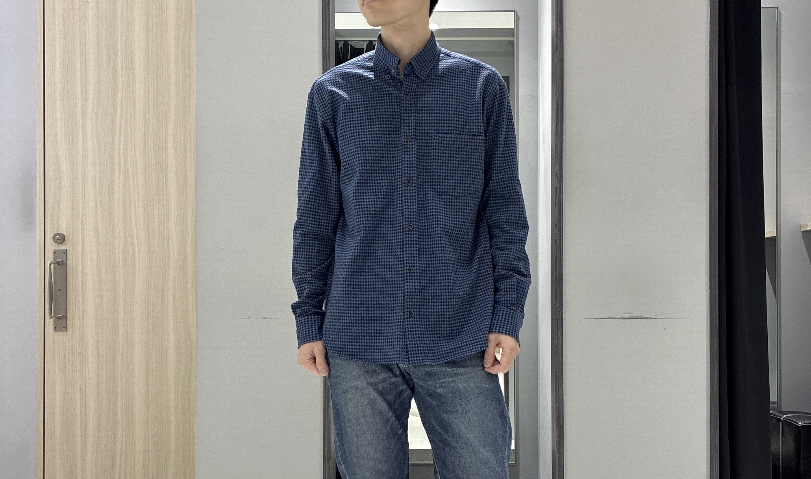 わいずみさんの「TAKEO KIKUCHI｜モックネック 鹿の子 ニット プルオーバー」を使ったコーディネート