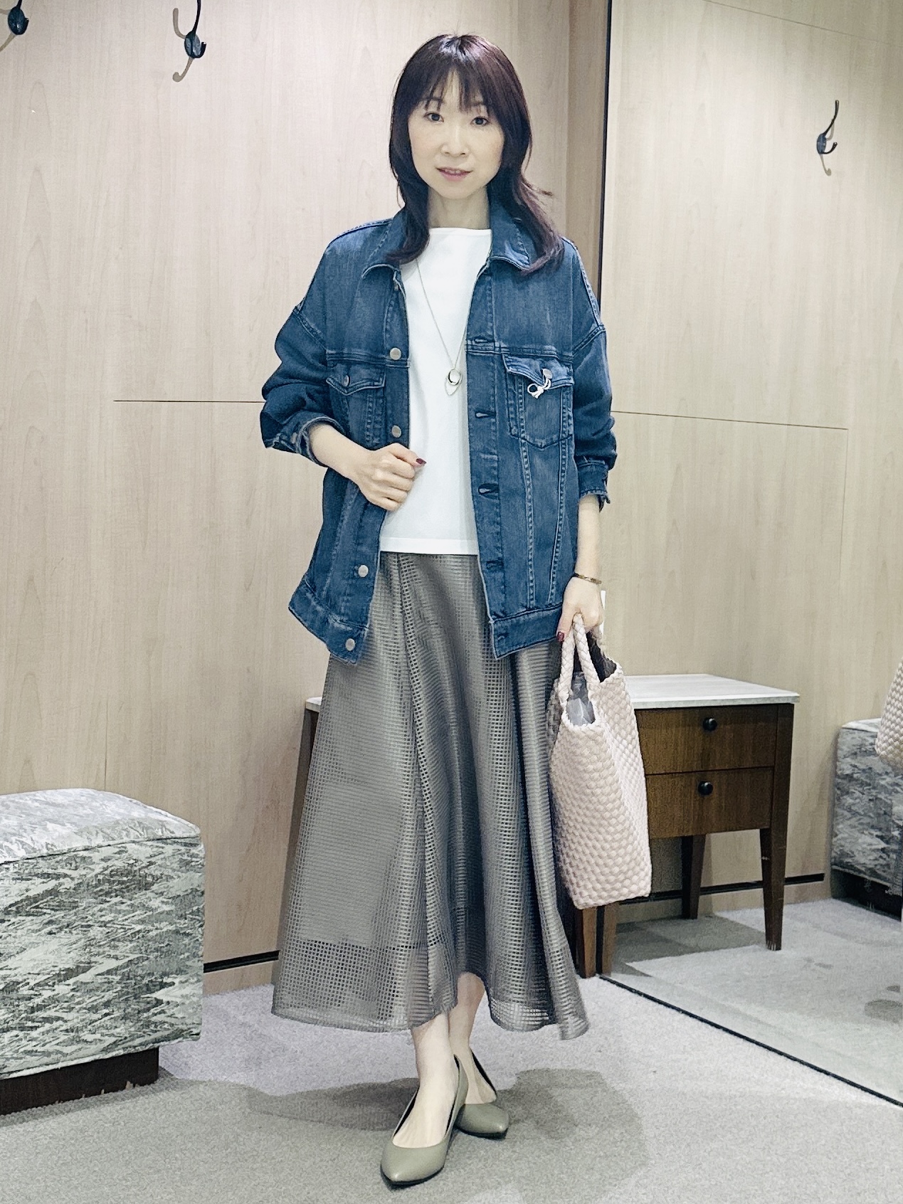 Miwaさんの「UNTITLED｜【洗える/清涼感】袖スリットニットプルオーバー」を使ったコーディネート