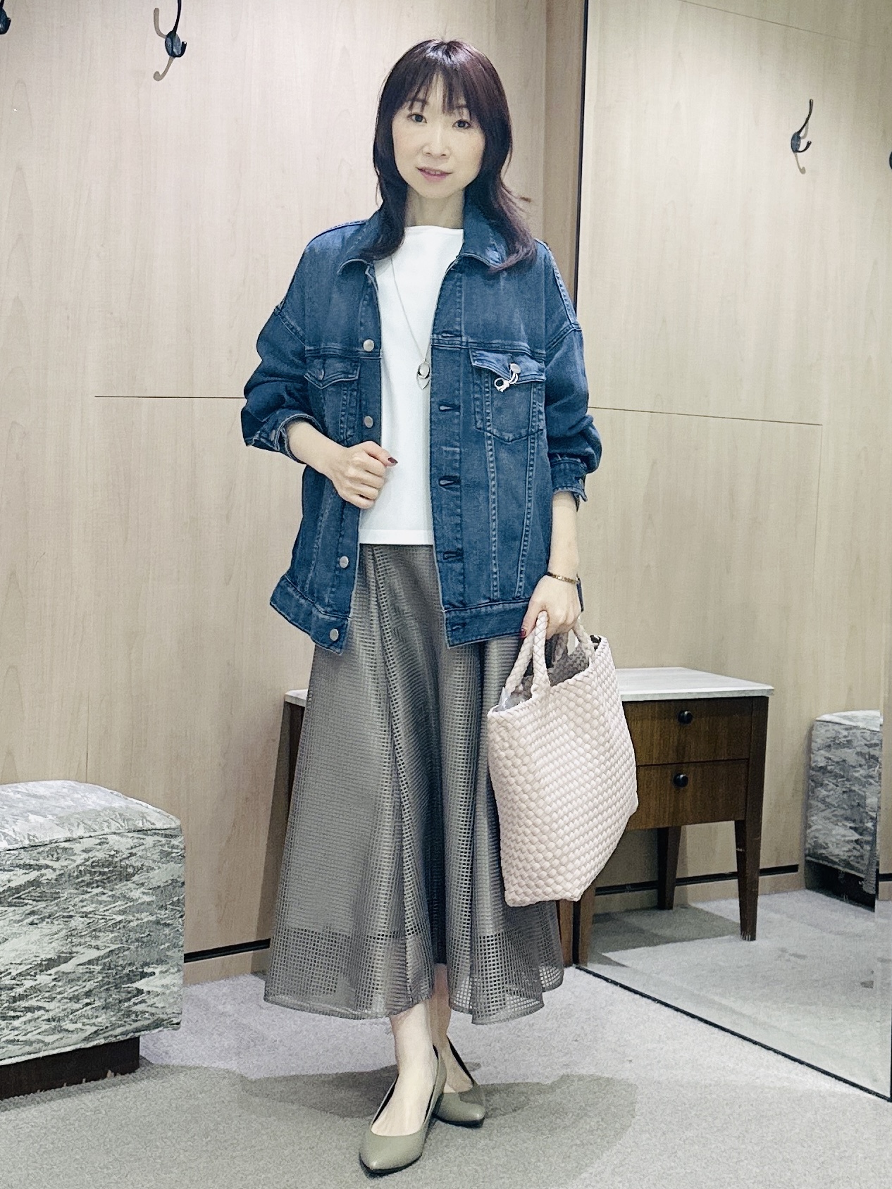 Miwaさんの「UNTITLED｜【洗える/清涼感】袖スリットニットプルオーバー」を使ったコーディネート