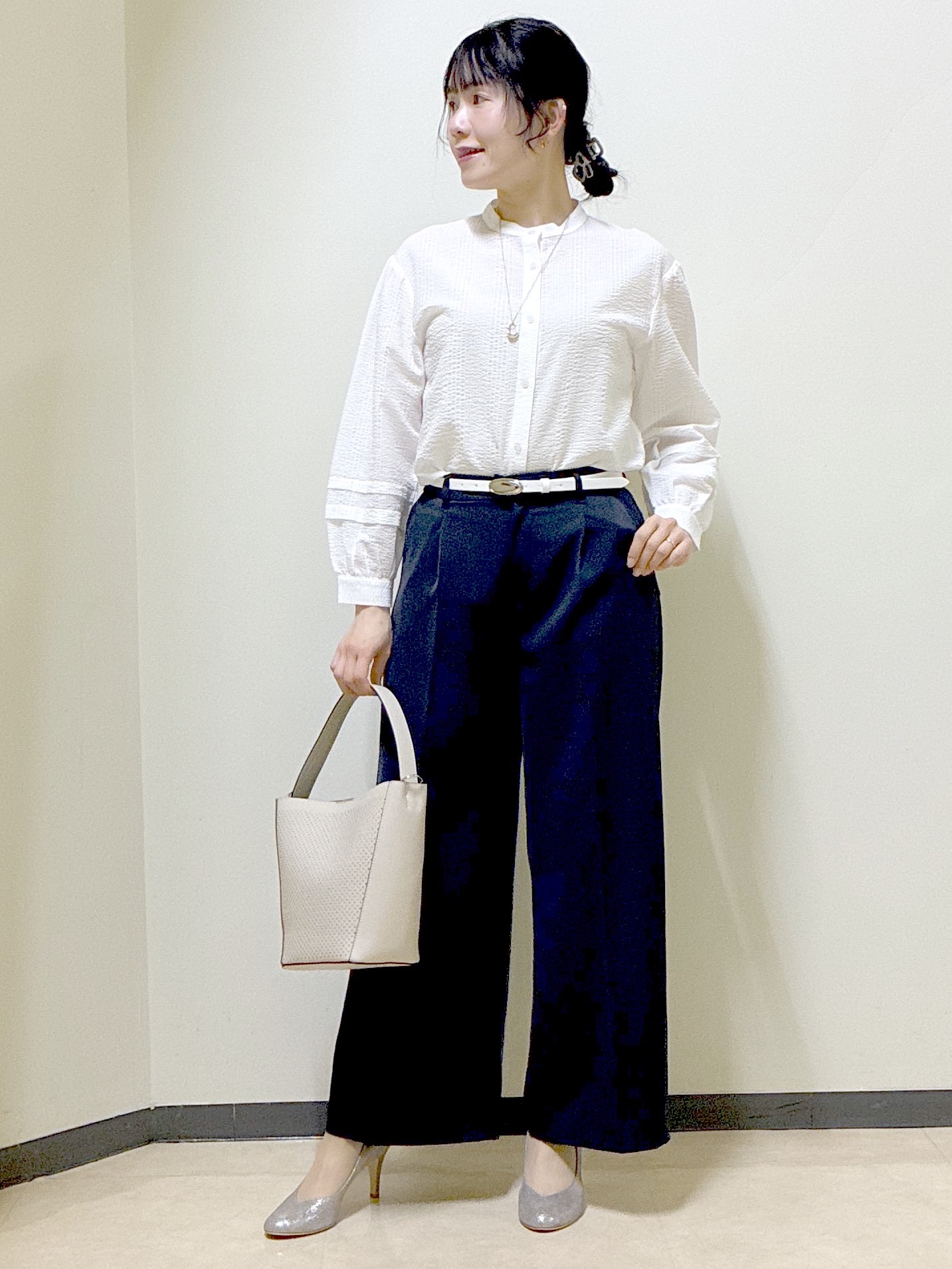  beni_gingerさんの「Reflect｜【ゆったり着られる◎】バンドカラーシャツブラウス」を使ったコーディネート