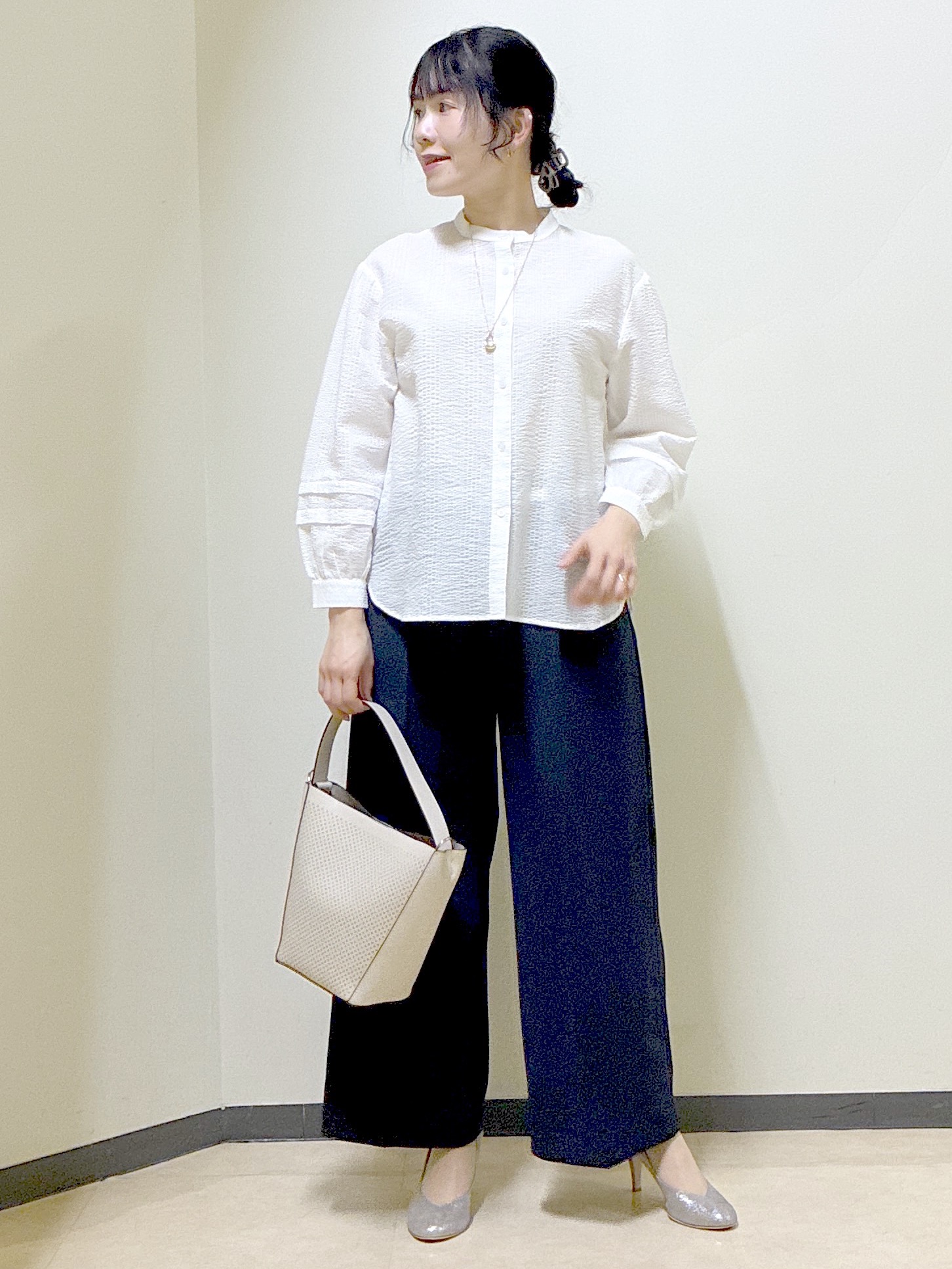  beni_gingerさんの「Reflect｜【ゆったり着られる◎】バンドカラーシャツブラウス」を使ったコーディネート
