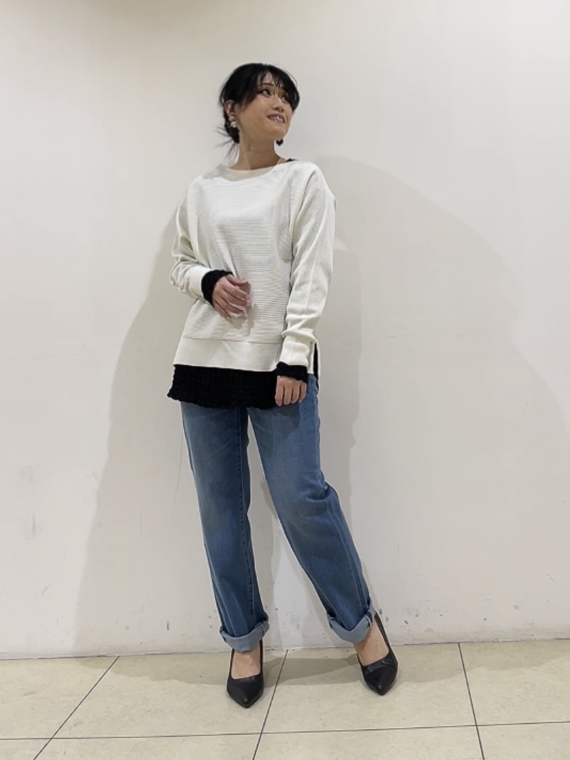 watanabeさんの「UNTITLED｜【洗える／キレイ色】体型カバー無縫製ニット」を使ったコーディネート