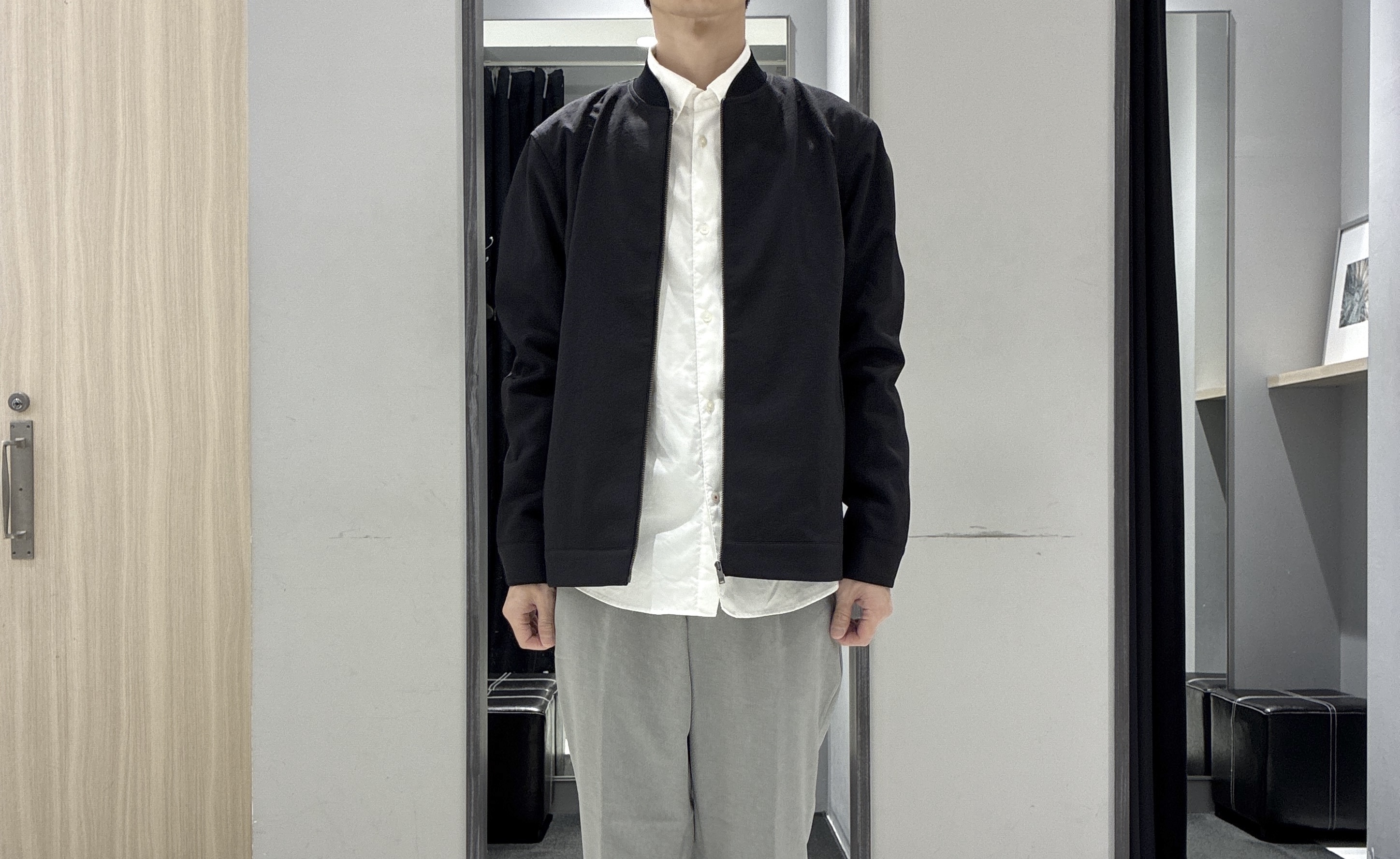 わいずみさんの「TAKEO KIKUCHI｜リネンライクカルゼ リブブルゾン」を使ったコーディネート
