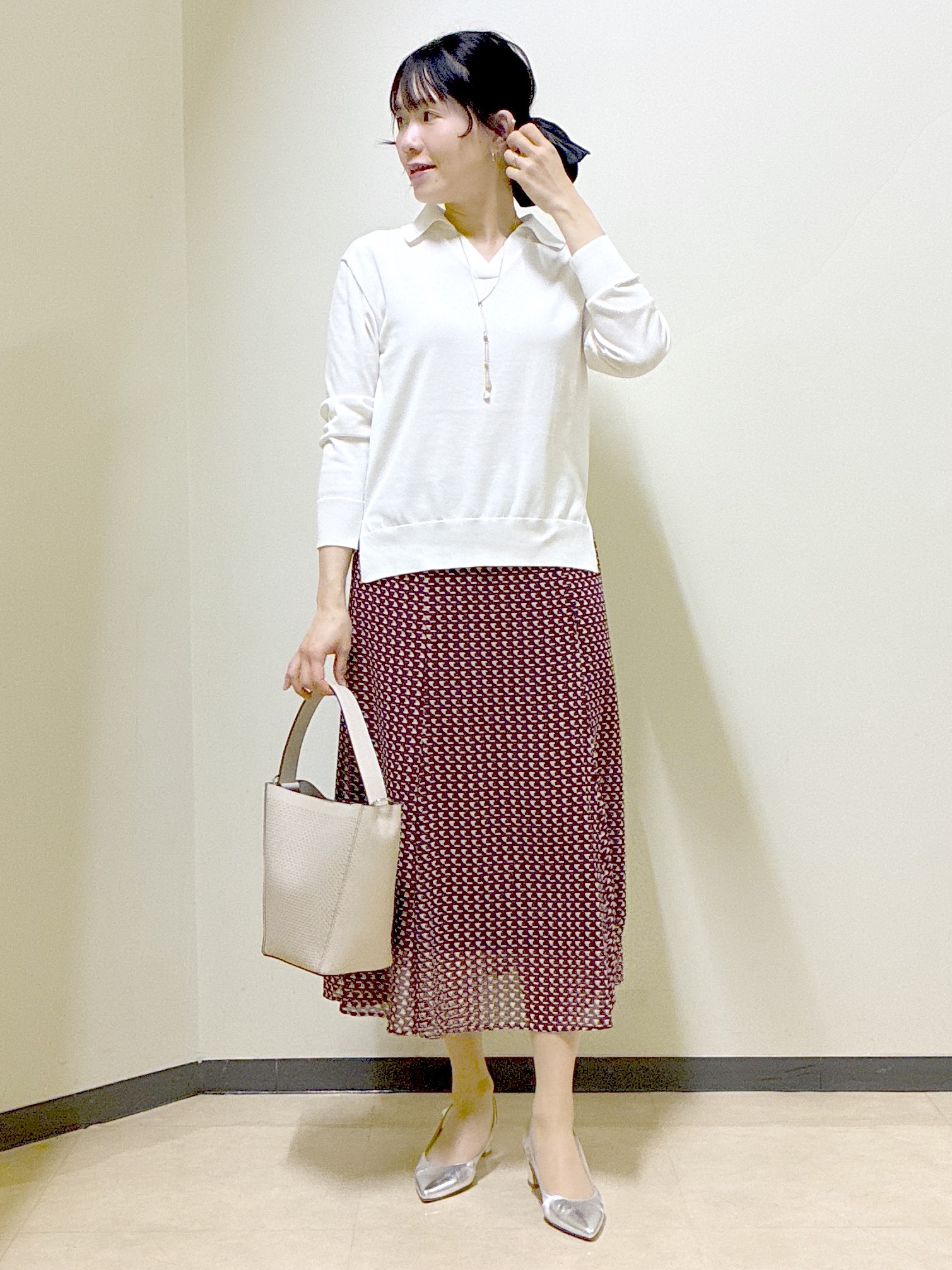  beni_gingerさんの「Reflect｜スキッパーネックニットプルオーバー」を使ったコーディネート