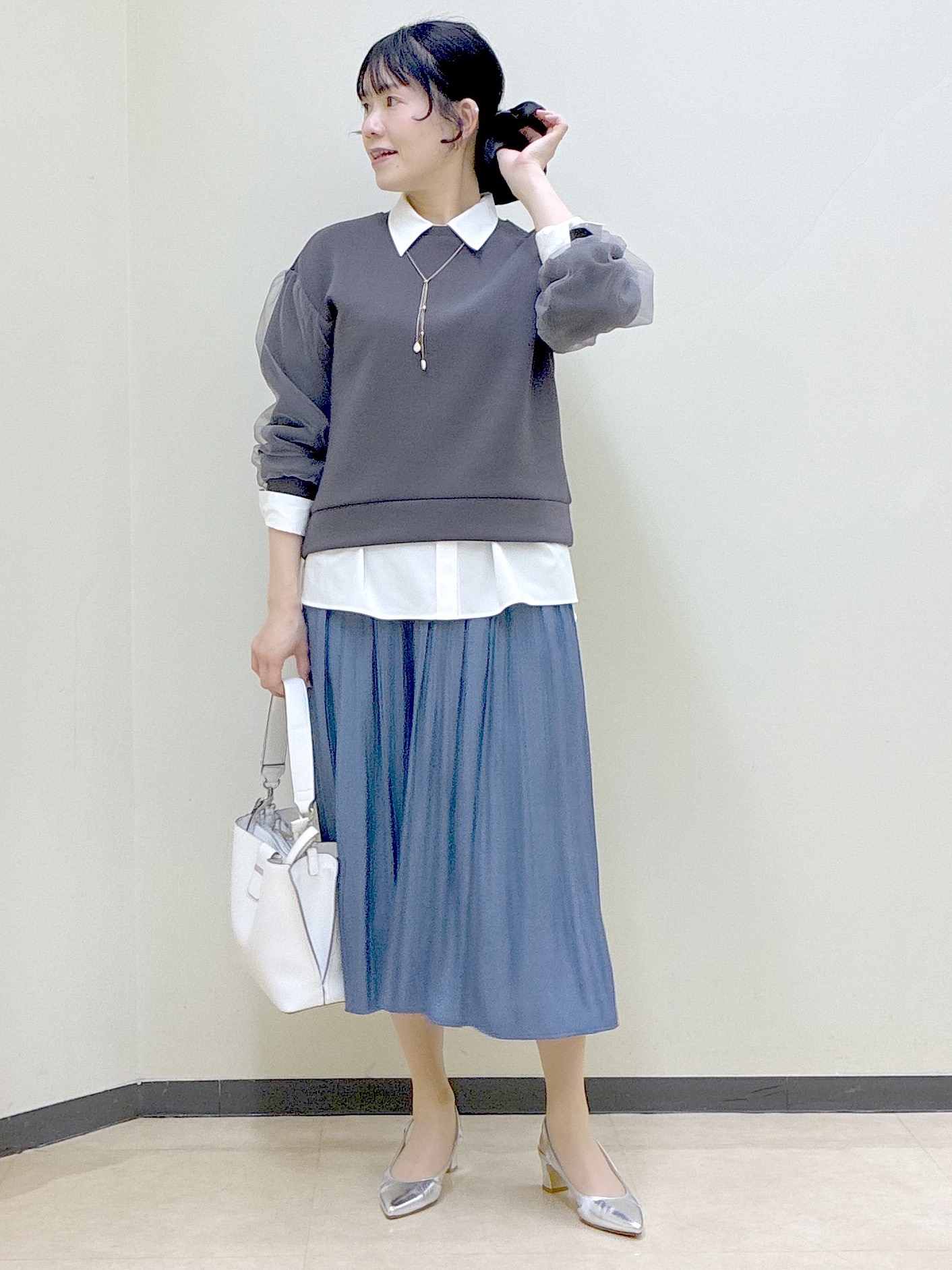 beni_gingerさんの「Reflect｜チュールレイヤードスリーブプルオーバー」を使ったコーディネート