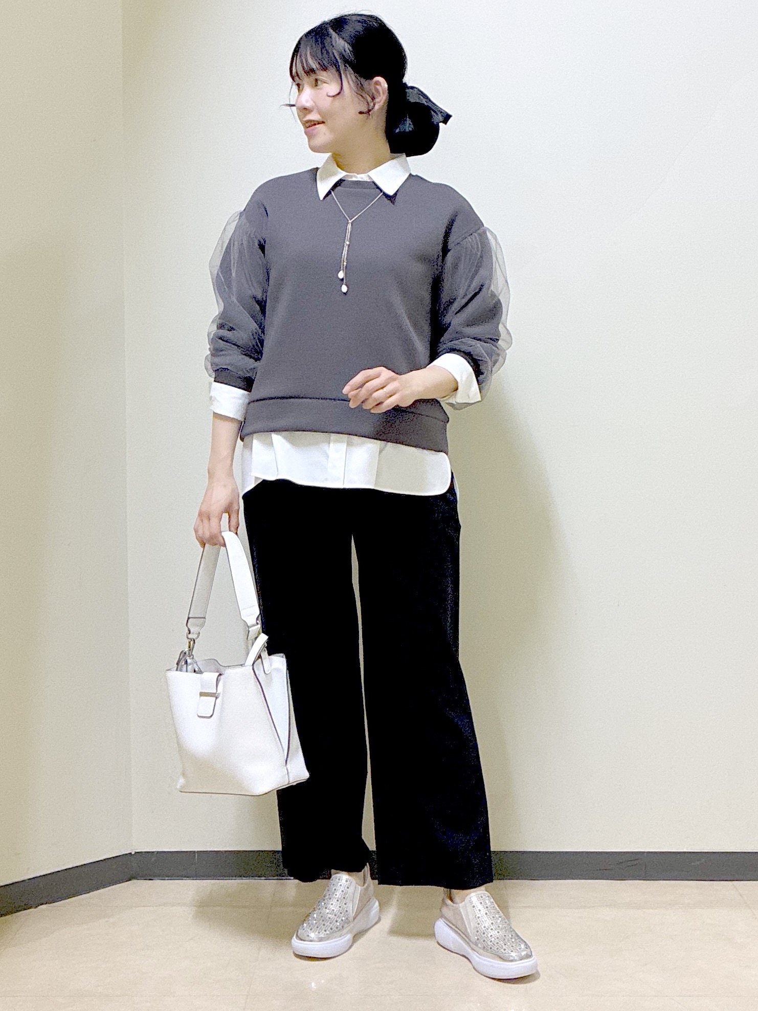  beni_gingerさんの「Reflect｜チュールレイヤードスリーブプルオーバー」を使ったコーディネート