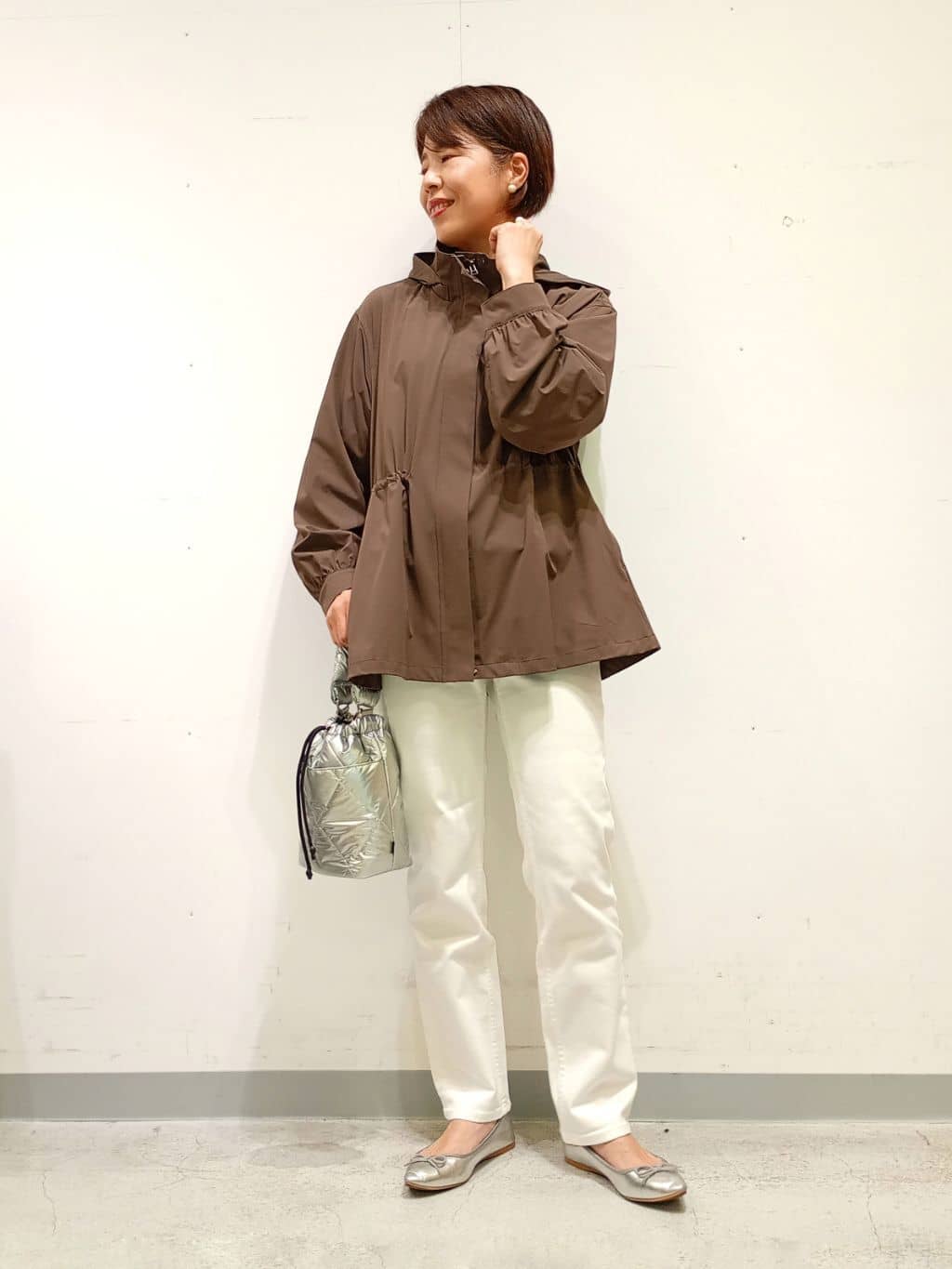 Kさんの「INDIVI｜【撥水／フード取外し可】凹凸素材ブルゾン」を使ったコーディネート