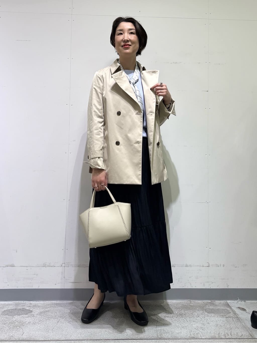 yuriさんの「INDIVI｜【洗える／華やか】袖プリーツニット」を使ったコーディネート