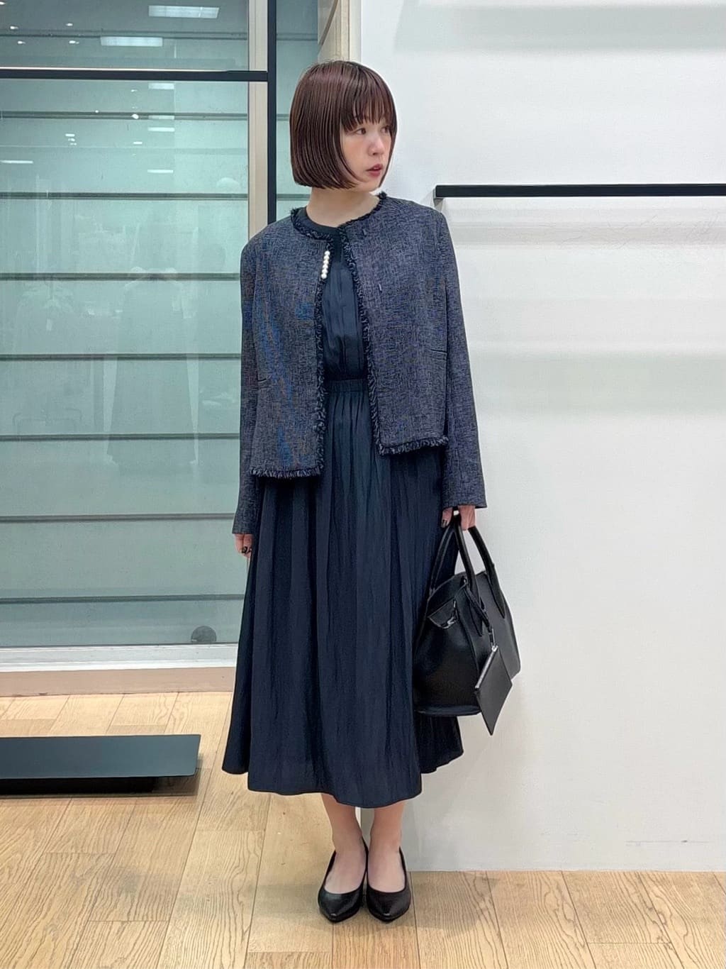 asamiさんの「INDIVI｜【軽量／SETUP可能】ストレッチツイードジャケット」を使ったコーディネート