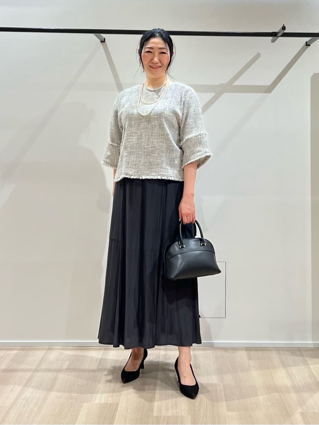 TOMOMIさんの「UNTITLED｜【洗える】ツイードドルマンブラウス」を使ったコーディネート