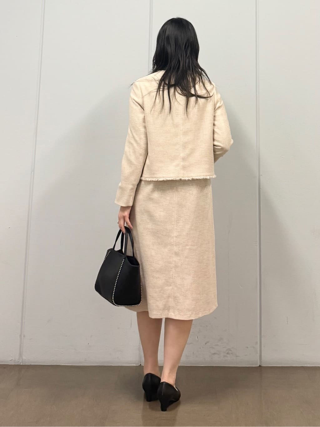 mizukiさんの「INDIVI｜【軽量／SETUP可能】ストレッチツイードジャケット」を使ったコーディネート