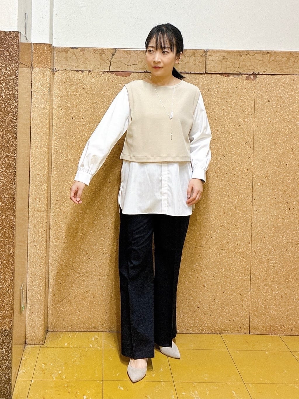 hattoriさんの「INDIVI｜【洗える／UVケア】レイヤード風デザイントップス」を使ったコーディネート