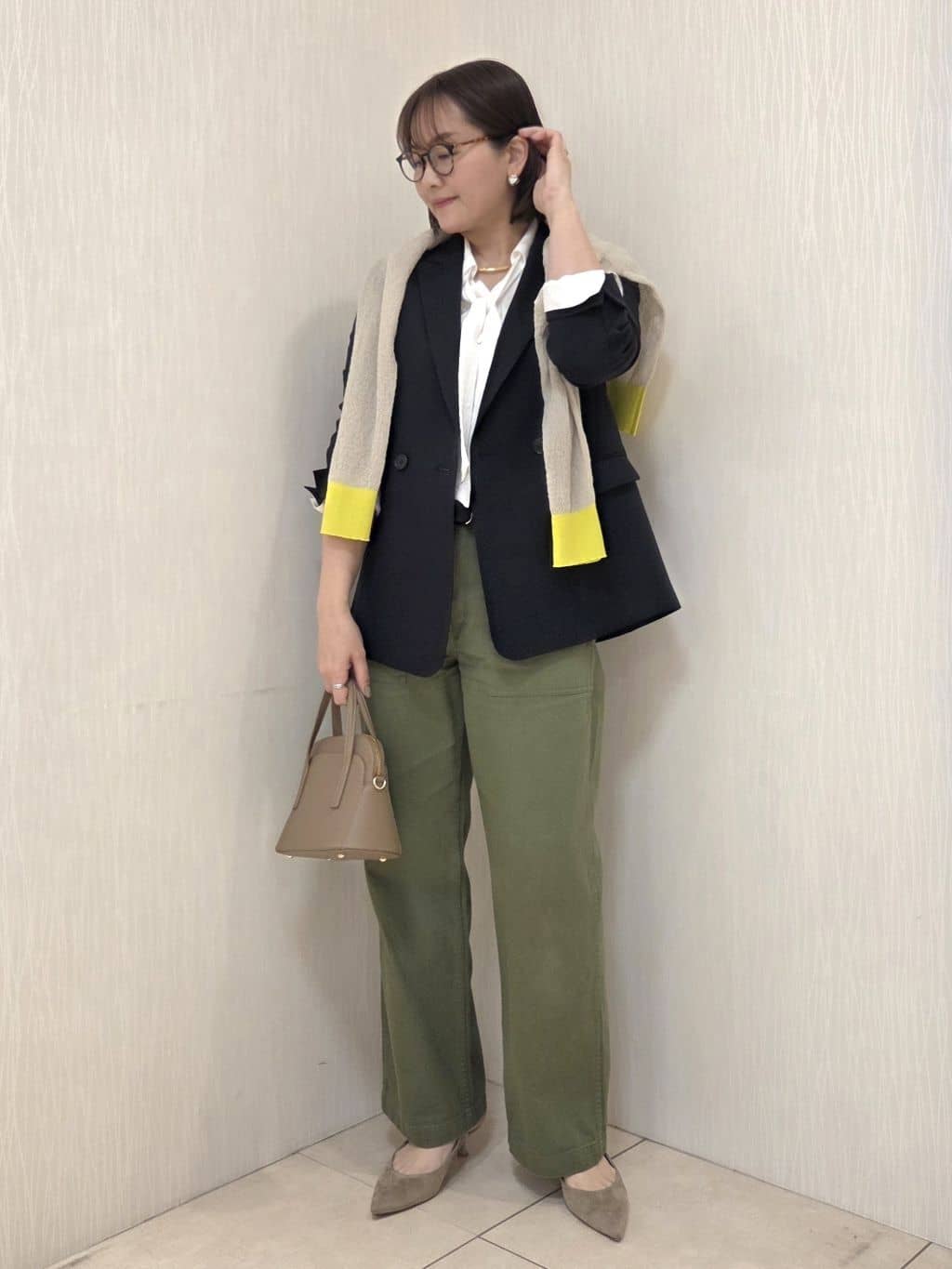 naokoさんの「UNTITLED｜【洗える/ストレッチ性】ダブルブレストジャケット」を使ったコーディネート