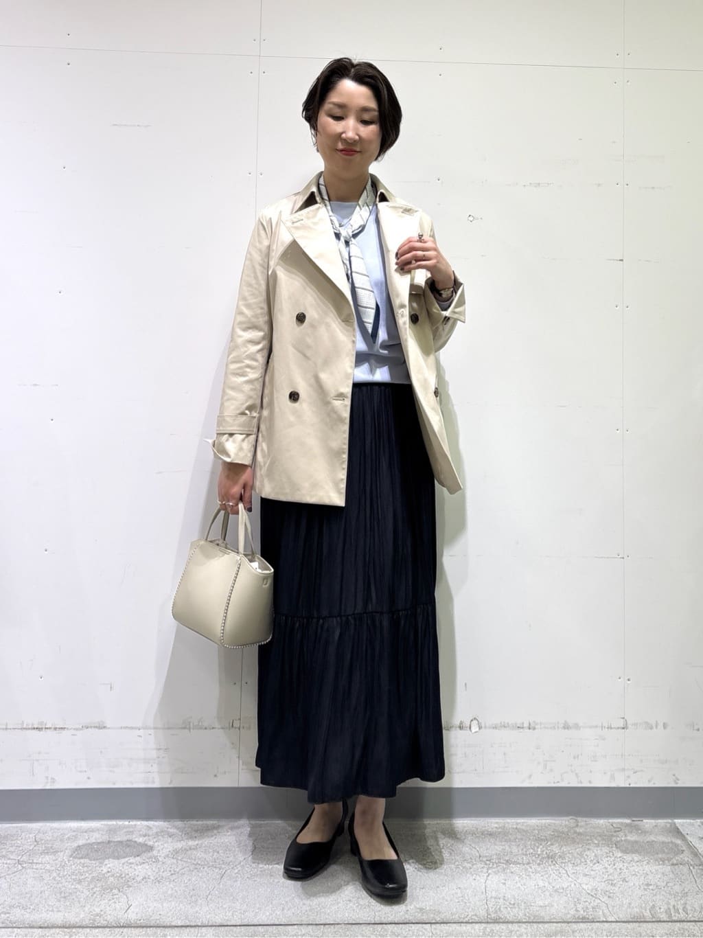 yuriさんの「INDIVI｜【洗える／華やか】袖プリーツニット」を使ったコーディネート