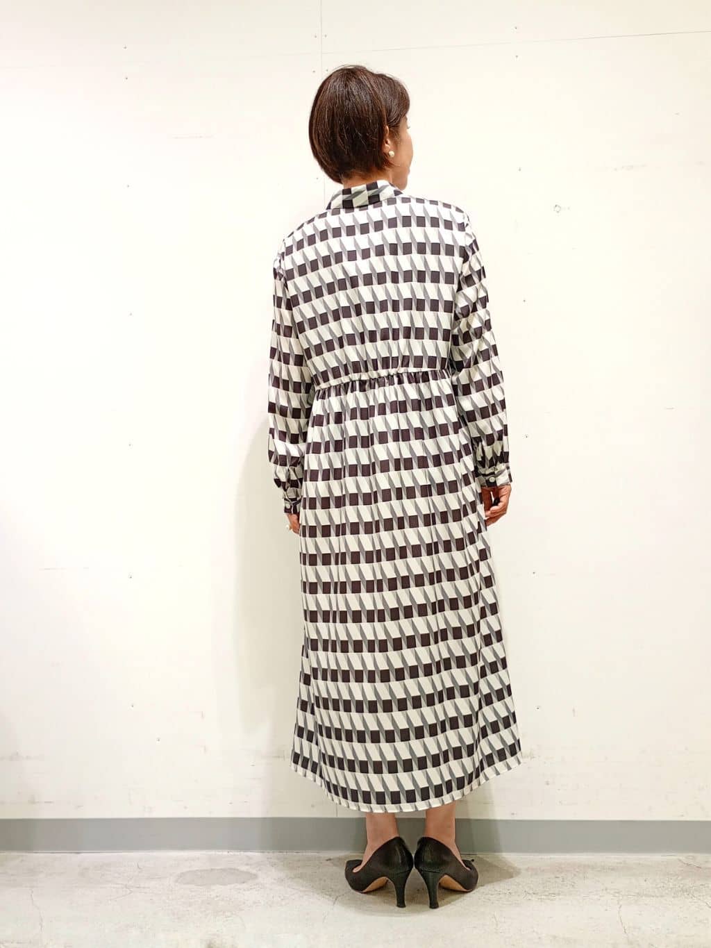 Kさんの「INDIVI｜【洗える／2WAY】ベルト付き ジオメトリック柄 シャツワンピース」を使ったコーディネート