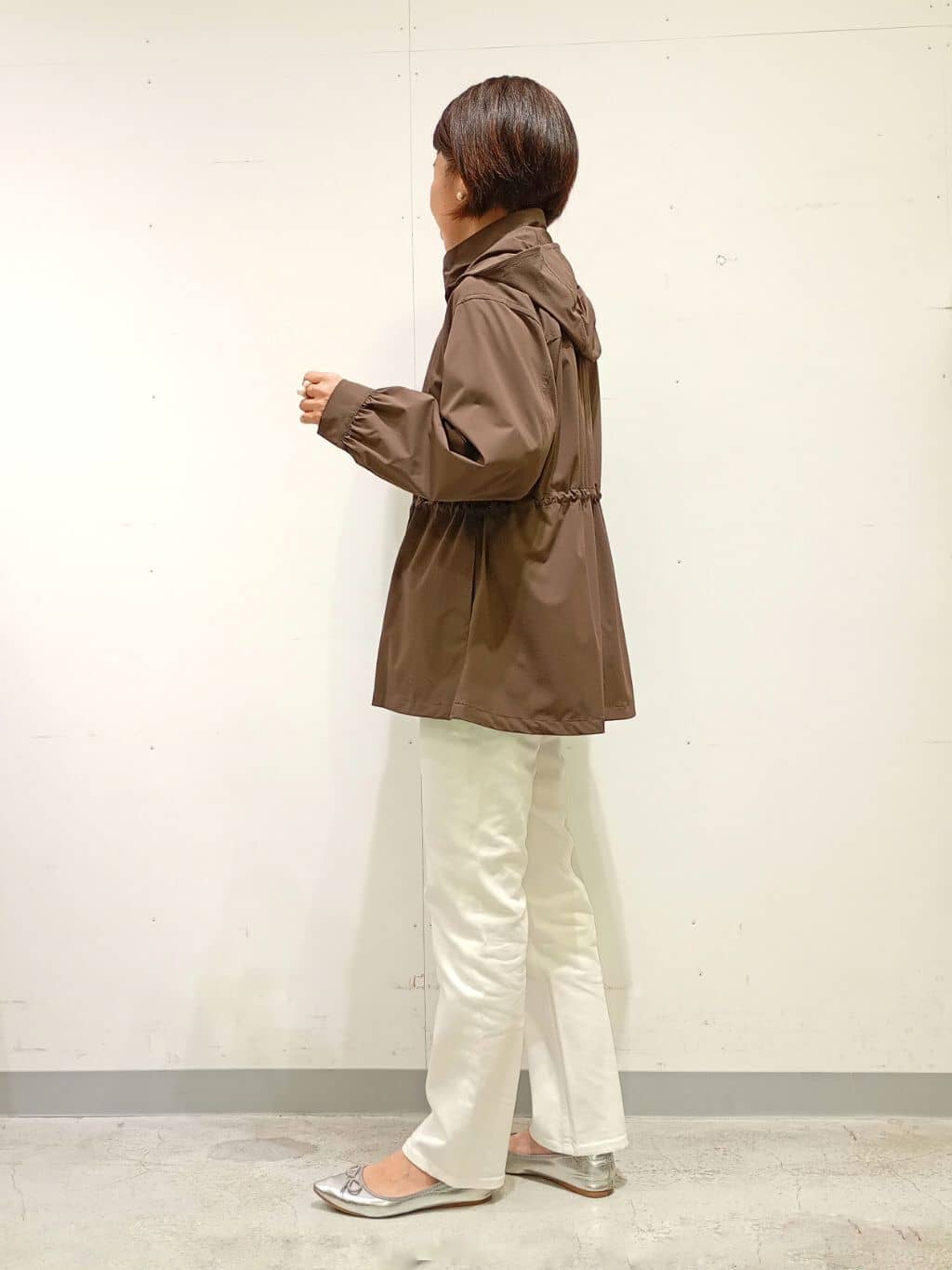Kさんの「INDIVI｜【撥水／フード取外し可】凹凸素材ブルゾン」を使ったコーディネート