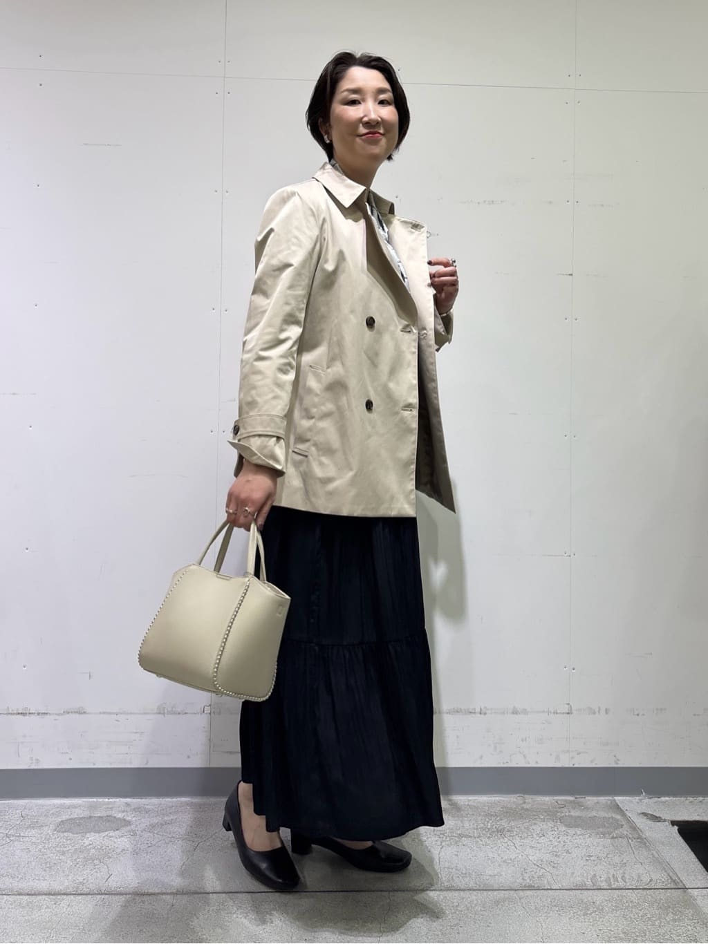 yuriさんの「INDIVI｜【洗える／華やか】袖プリーツニット」を使ったコーディネート