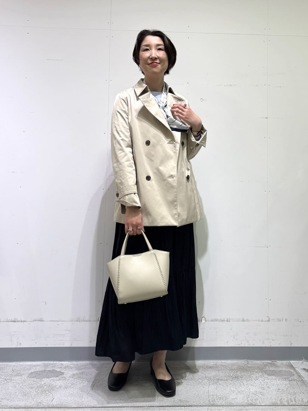 yuriさんの「INDIVI｜【洗える／華やか】袖プリーツニット」を使ったコーディネート