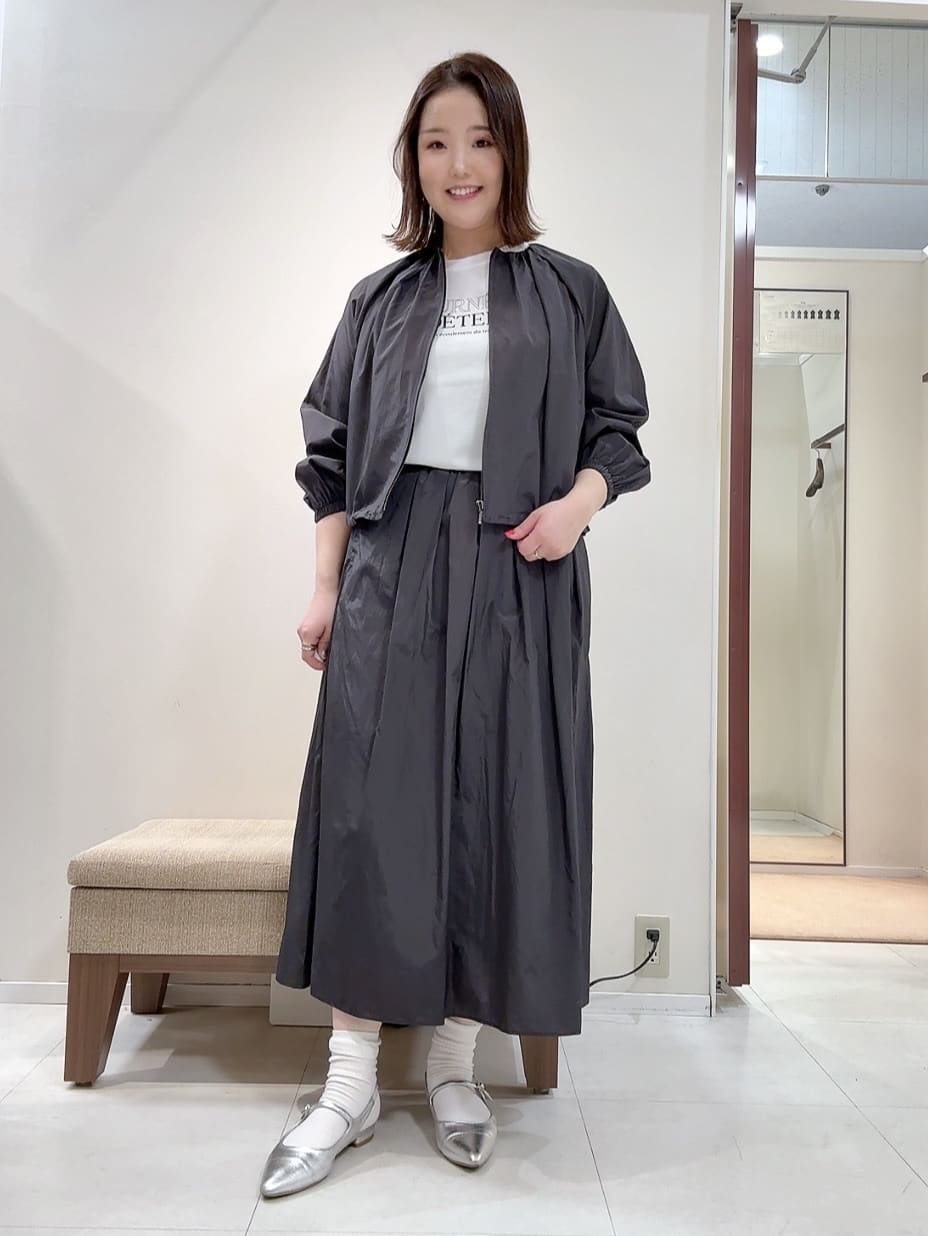 YUIさんの「UNTITLED｜【セットアップ可/はっ水】シャイニータイプライターブルゾン」を使ったコーディネート