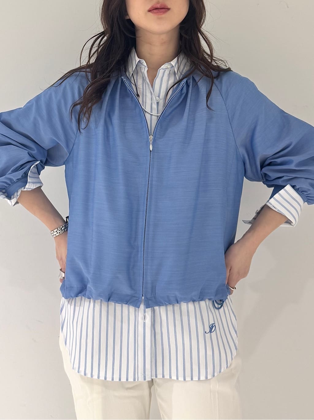 そんさんの「INDIVI｜【洗える／大人シアー】エアリー バルーンブルゾン」を使ったコーディネート