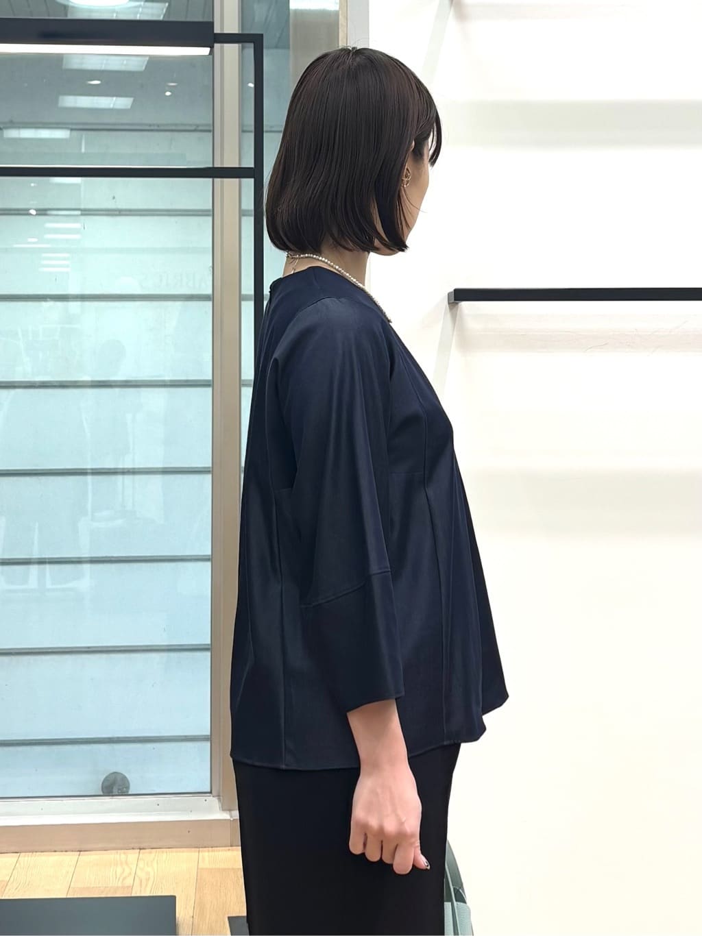 asamiさんの「INDIVI｜【洗える／UVケア／SETUP可能】デニムライク ランタン袖ブラウス」を使ったコーディネート