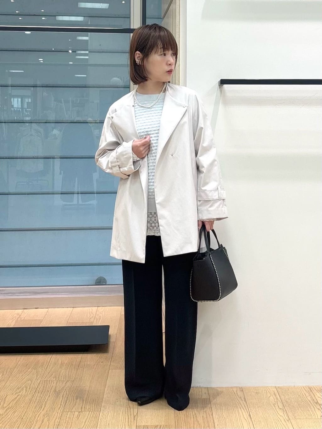 asamiさんの「INDIVI｜【洗える／凹凸編み】ジャカードニット」を使ったコーディネート