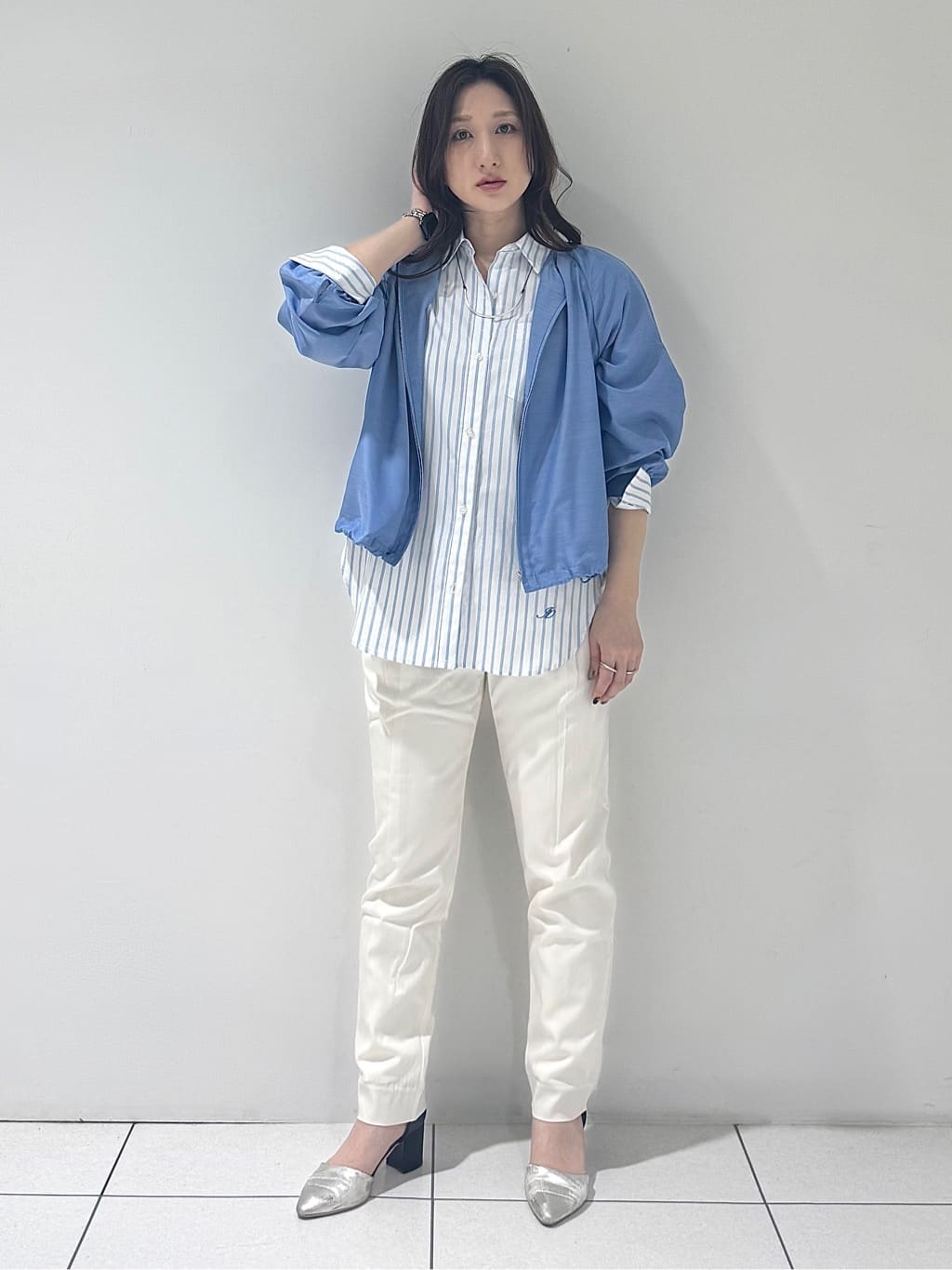 そんさんの「INDIVI｜【洗える／大人シアー】エアリー バルーンブルゾン」を使ったコーディネート