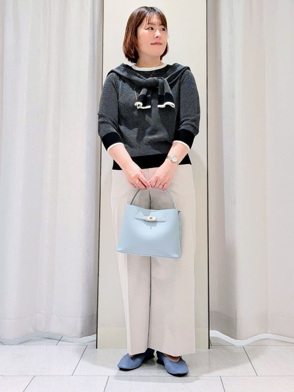 Onumaさんの「UNTITLED｜【アンサンブル可/洗える】配色ハイゲージニットトップス」を使ったコーディネート