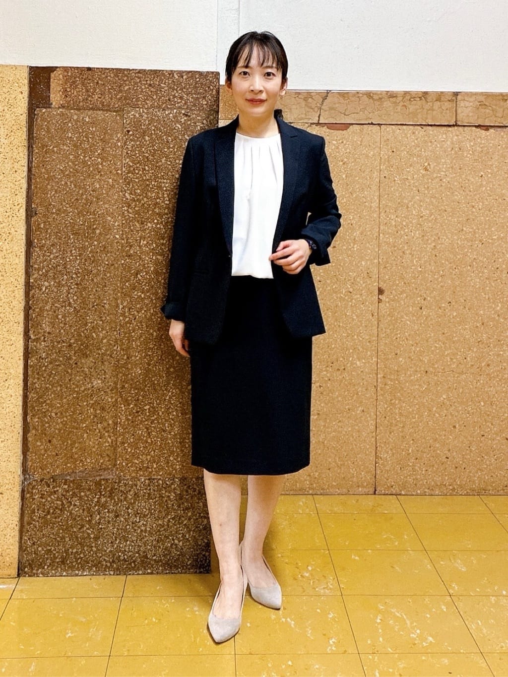 hattoriさんの「INDIVI｜【定番スーツ／UVケア／洗える】ウール調テーラードジャケット」を使ったコーディネート