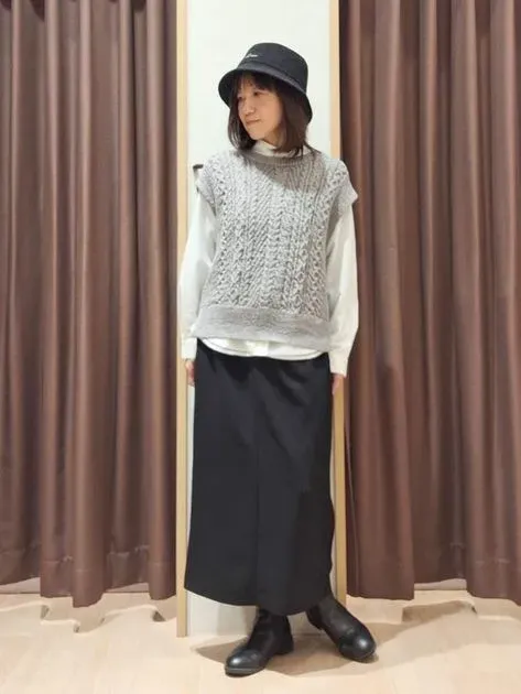 人間工学/履き心地らくちん】ニットコンビブーツ（ブーツ・ブーティ