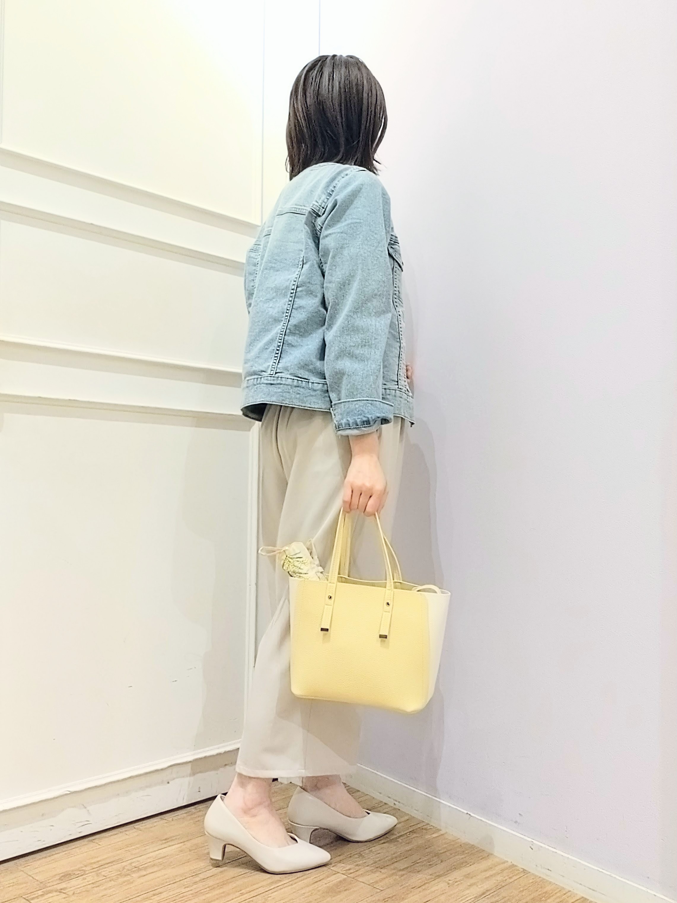 miomioさんの「SHOO･LA･RUE｜【SHOO・LA・RUE DENIM/S-LL/高レビュー】大人のための ノーカラーデニムジャケット」を使ったコーディネート