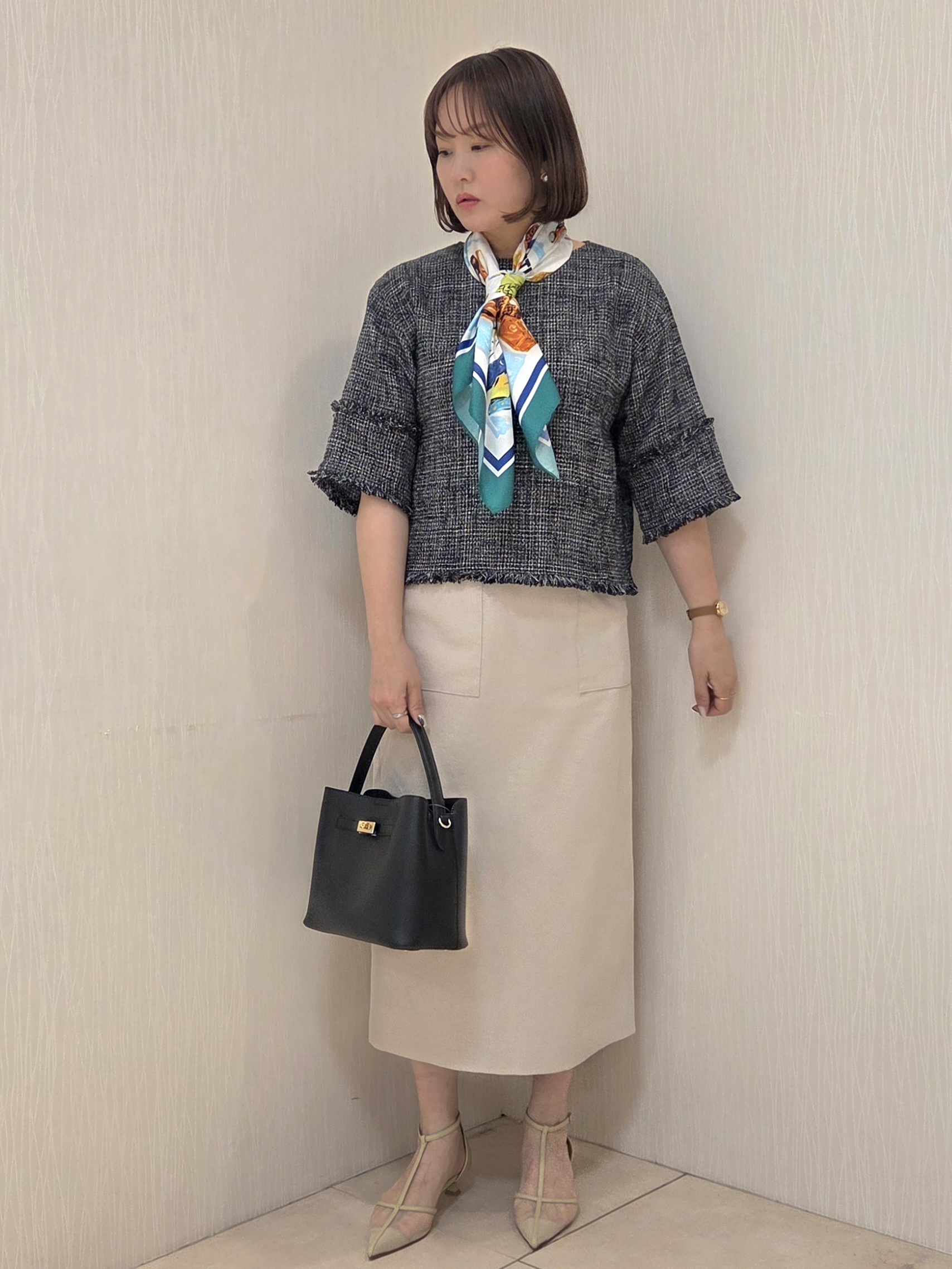 naokoさんの「UNTITLED｜【洗える/ストレッチ性】ダブルブレストジャケット」を使ったコーディネート