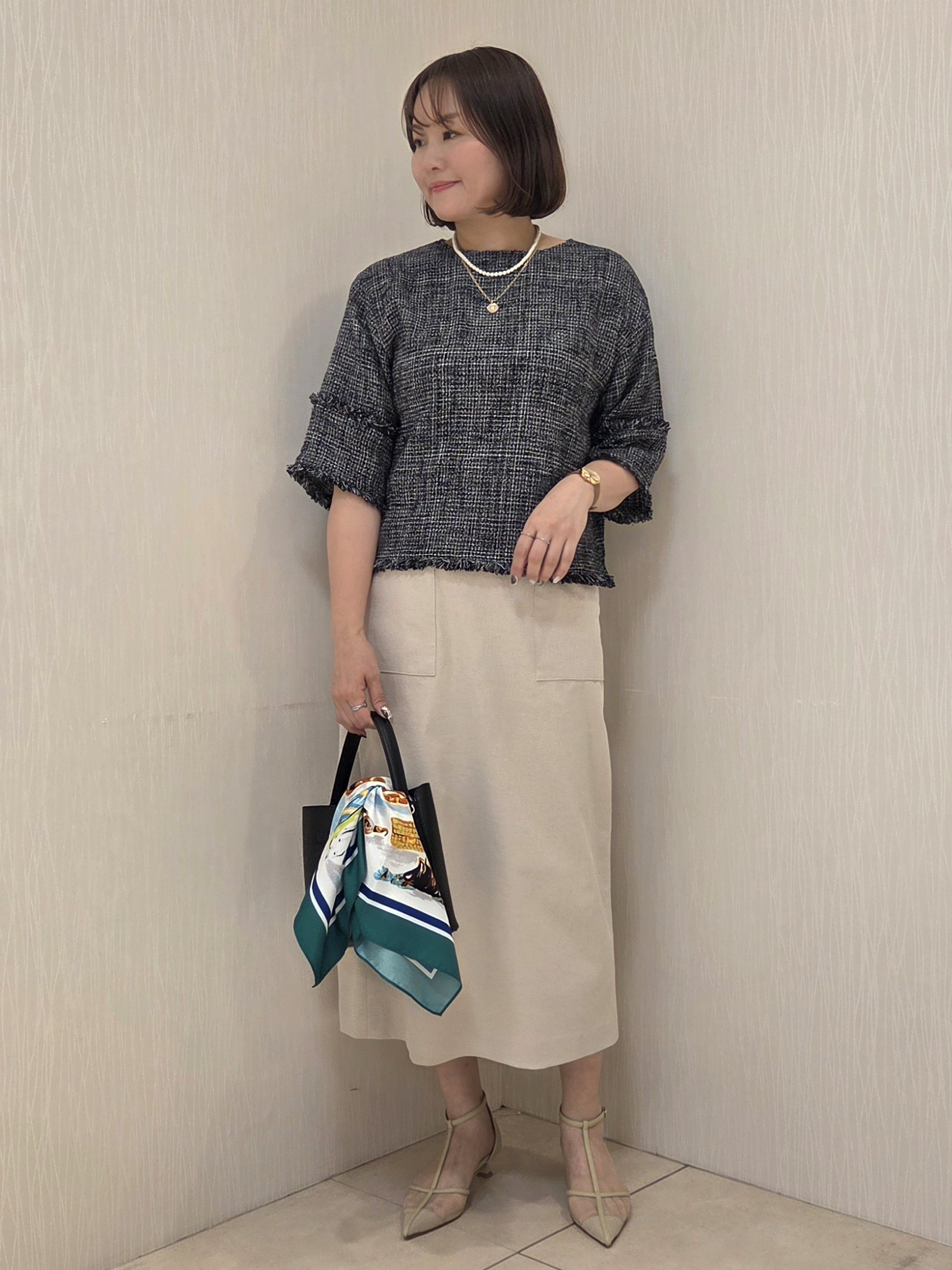 naokoさんの「UNTITLED｜【洗える/ストレッチ性】ダブルブレストジャケット」を使ったコーディネート