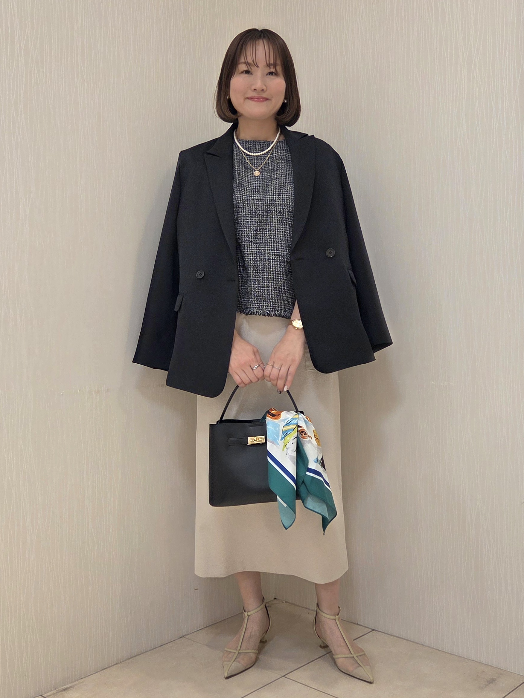naokoさんの「UNTITLED｜【洗える/ストレッチ性】ダブルブレストジャケット」を使ったコーディネート