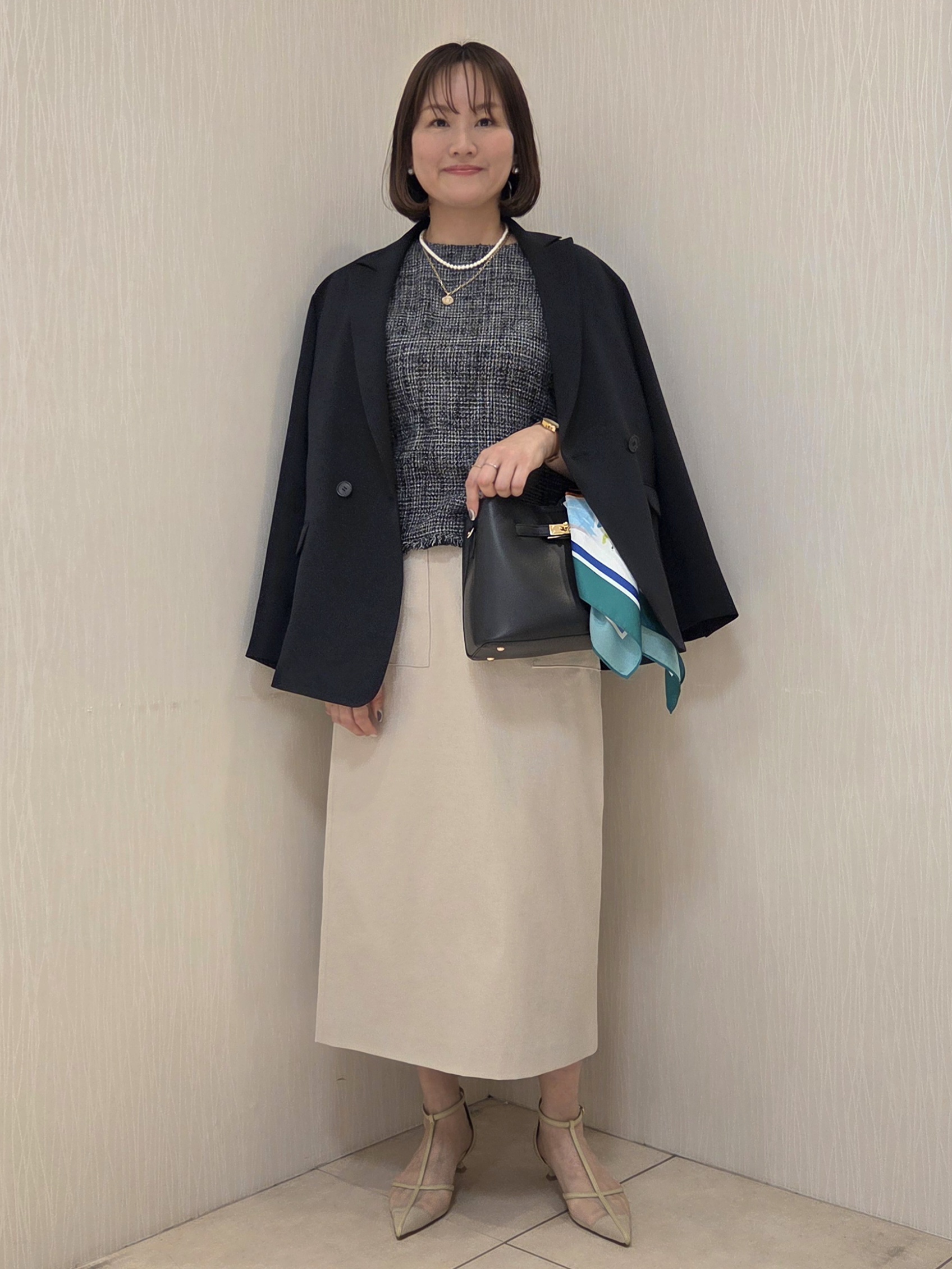 naokoさんの「UNTITLED｜【洗える/ストレッチ性】ダブルブレストジャケット」を使ったコーディネート