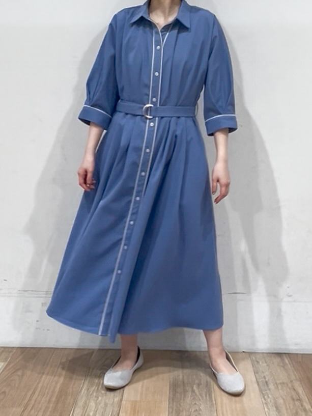 山さんさんの「grove｜【貴島明日香さん着用・美シルエット】ウエストタック配色ワンピース」を使ったコーディネート