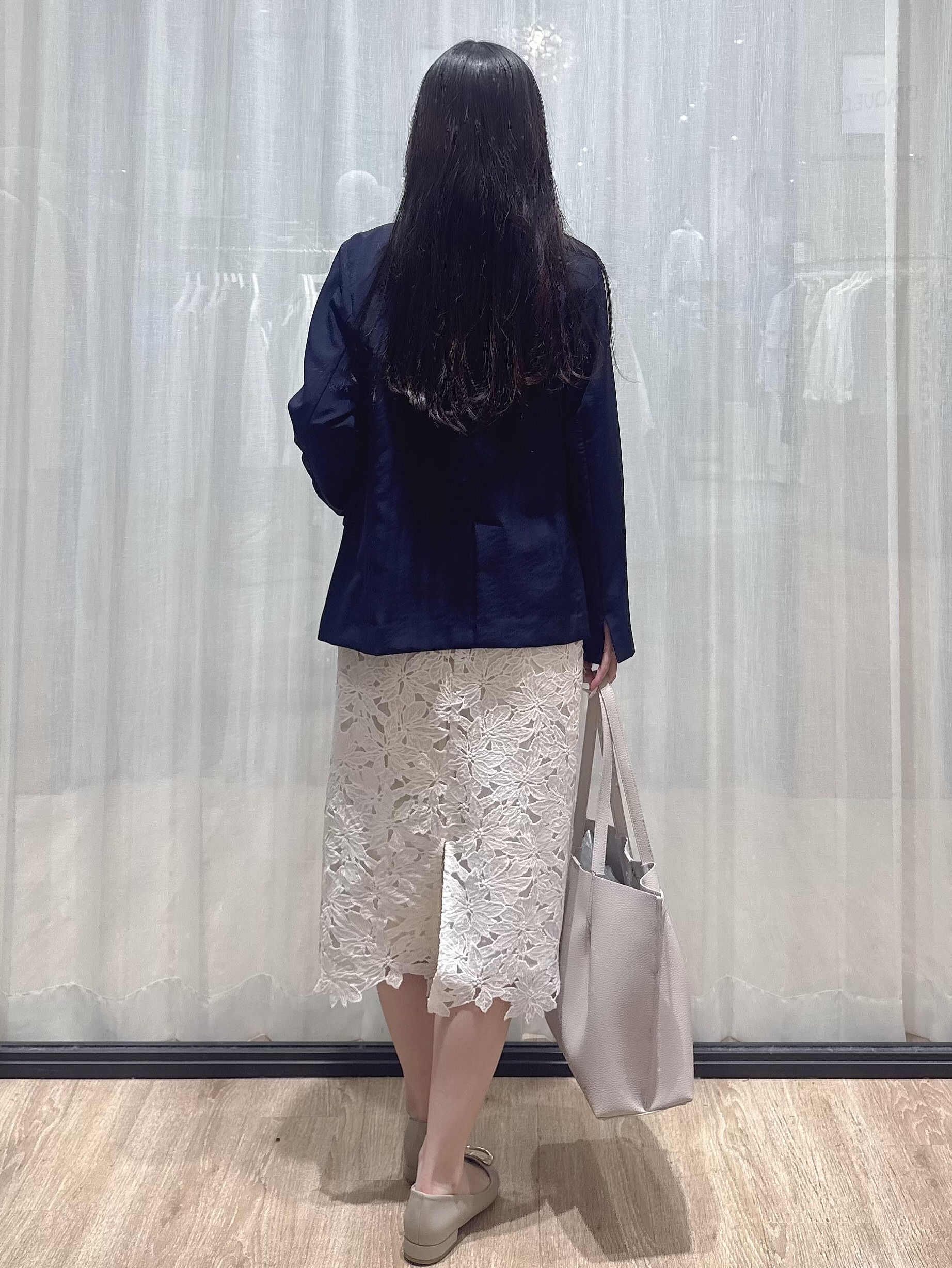 ぞうげさんの「OPAQUE.CLIP｜《再入荷》ダブルブレストテーラードジャケット【接触冷感／吸水速乾／イージーアイロン／防シワ／洗濯機O」を使ったコーディネート