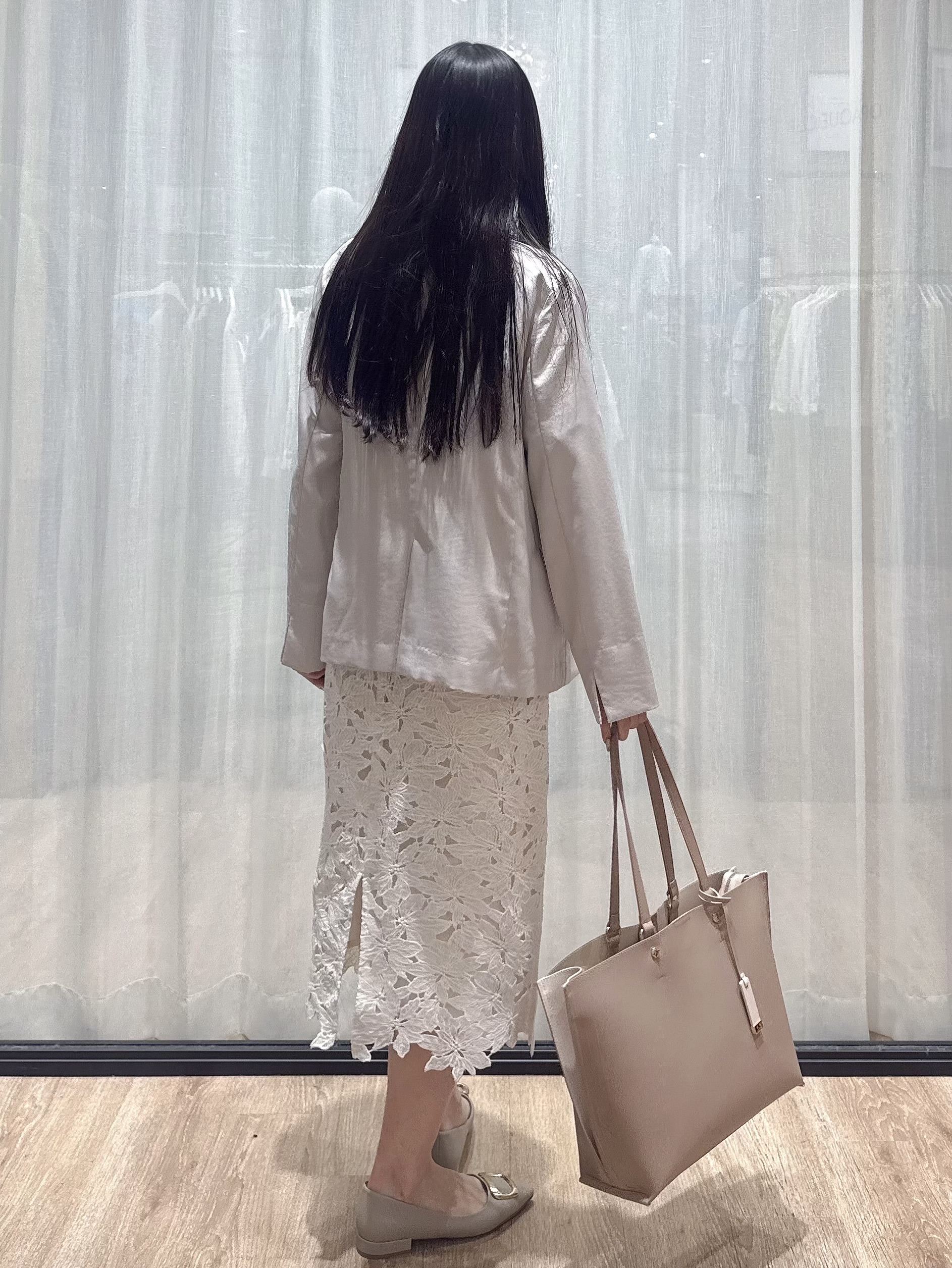 ぞうげさんの「OPAQUE.CLIP｜《再入荷》ダブルブレストテーラードジャケット【接触冷感／吸水速乾／イージーアイロン／防シワ／洗濯機O」を使ったコーディネート