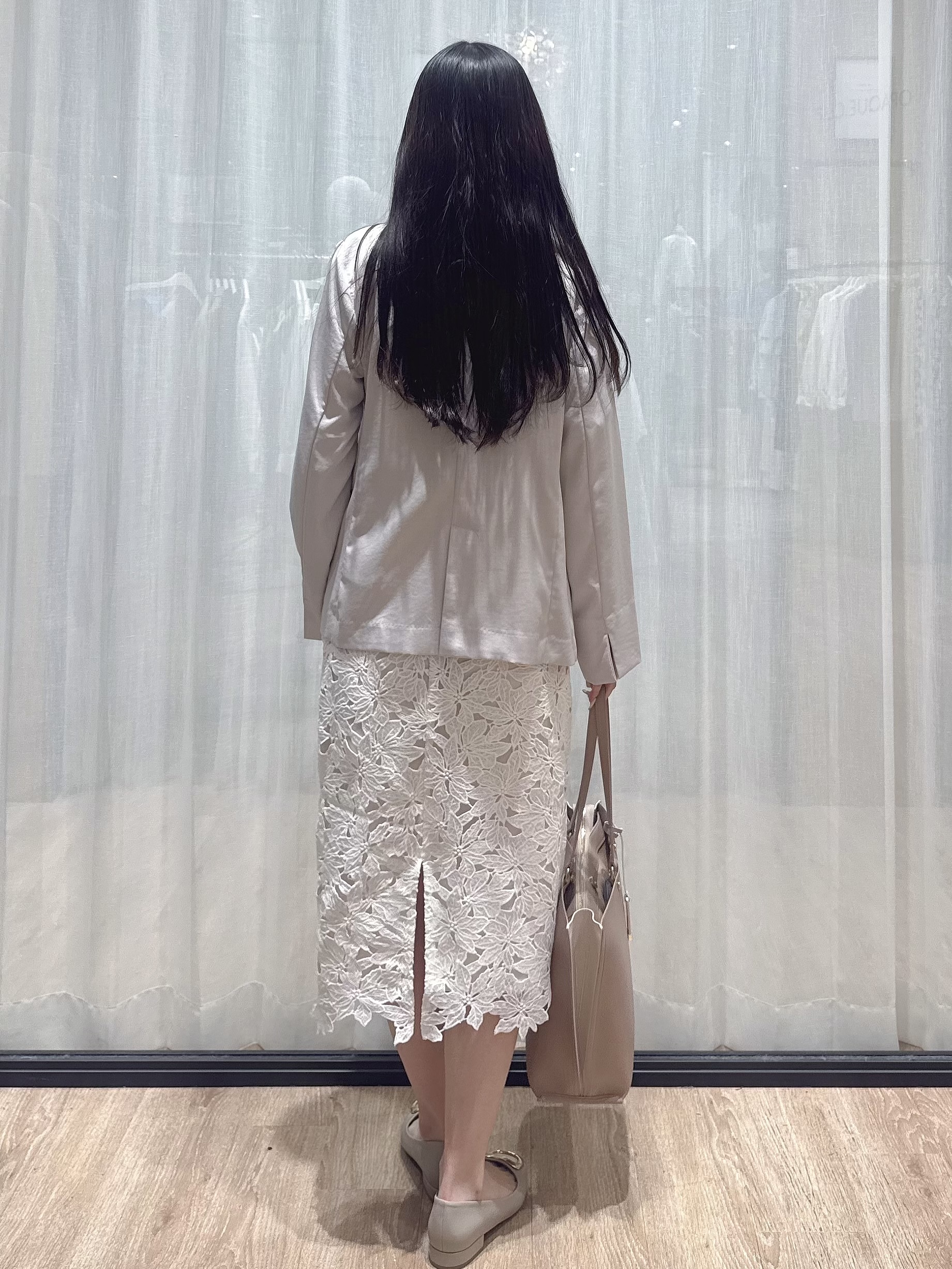 ぞうげさんの「OPAQUE.CLIP｜《再入荷》ダブルブレストテーラードジャケット【接触冷感／吸水速乾／イージーアイロン／防シワ／洗濯機O」を使ったコーディネート