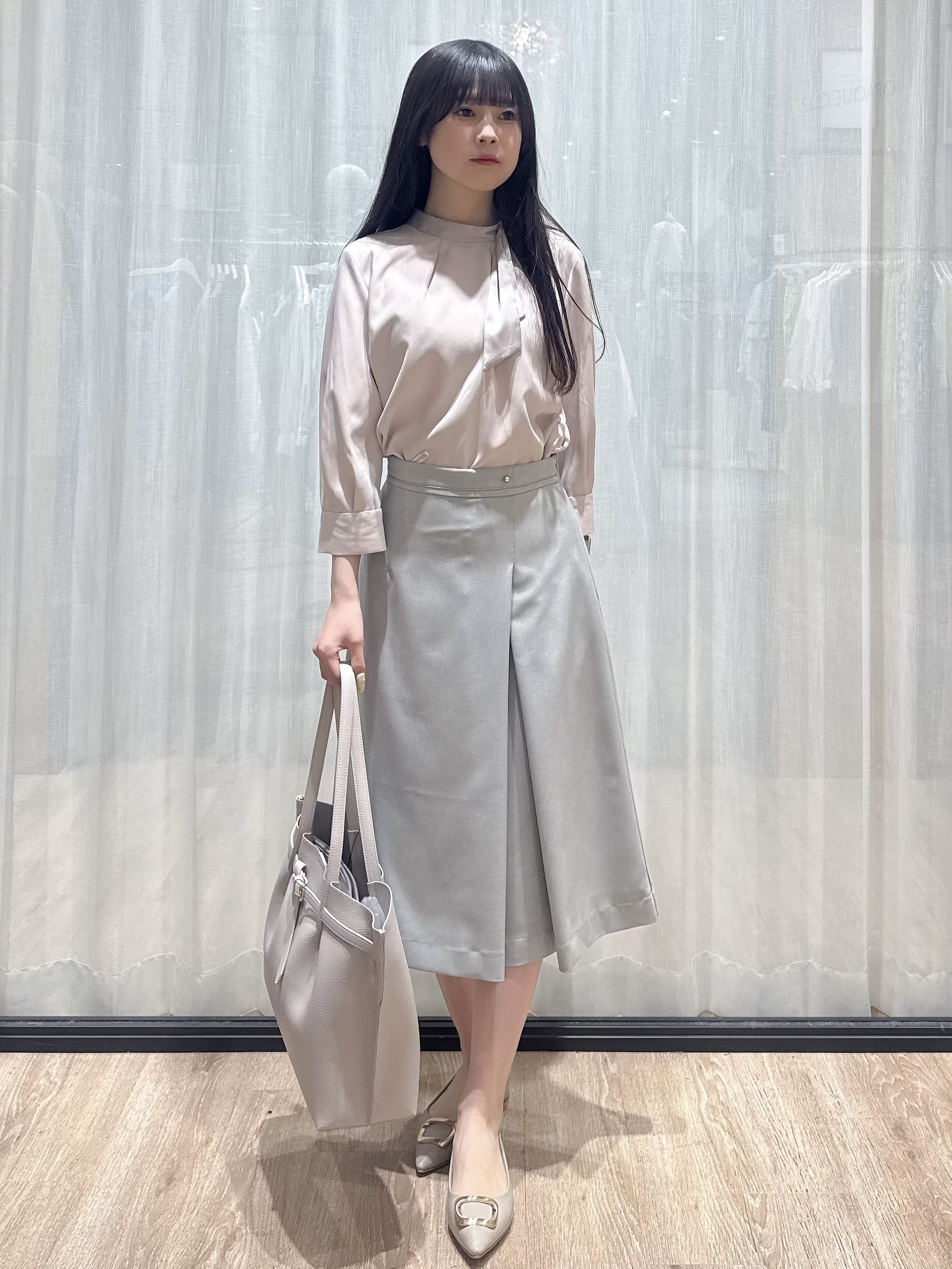 ぞうげさんの「OPAQUE.CLIP｜《再入荷》ダブルブレストテーラードジャケット【接触冷感／吸水速乾／イージーアイロン／防シワ／洗濯機O」を使ったコーディネート