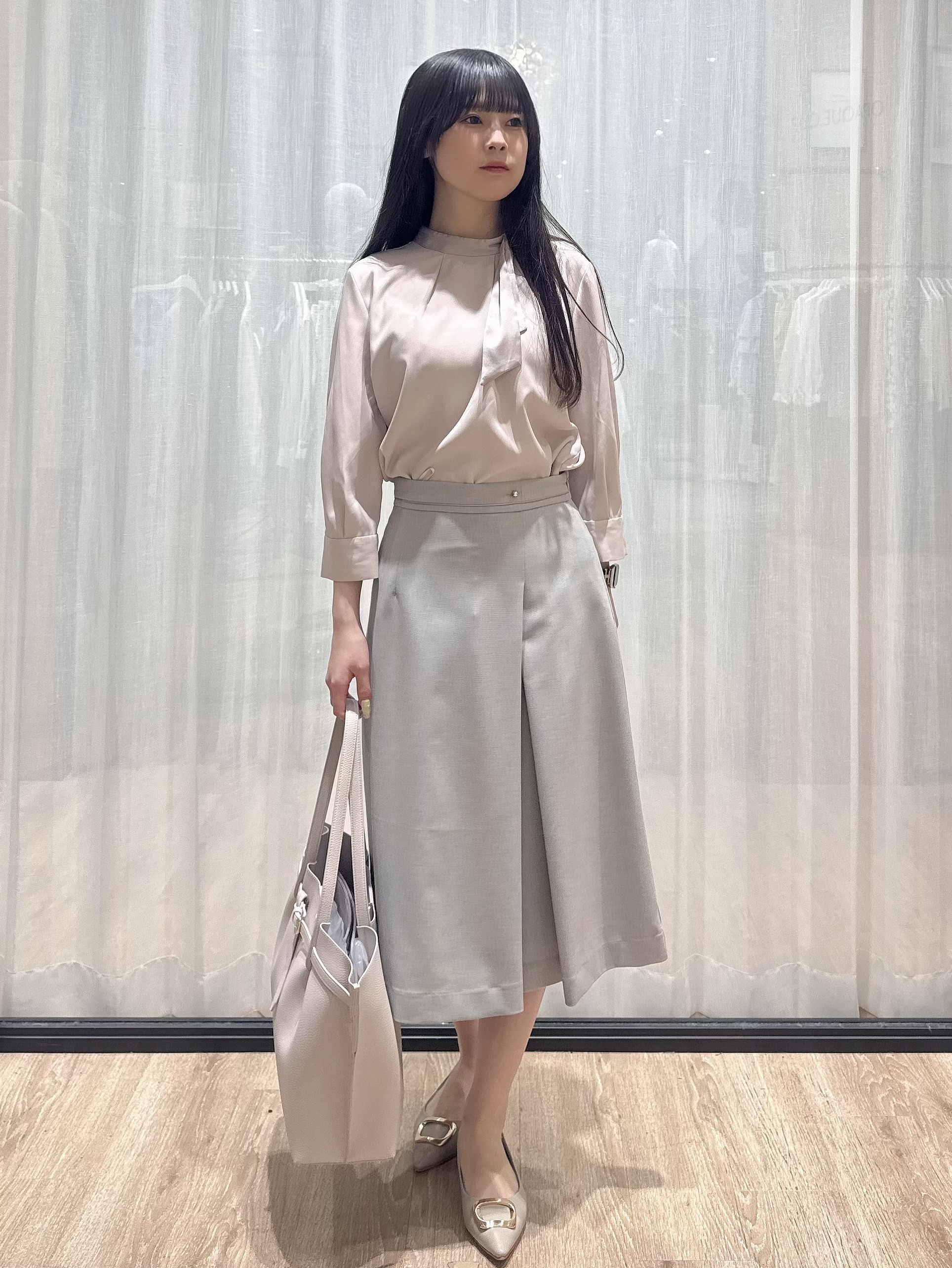 ぞうげさんの「OPAQUE.CLIP｜《再入荷》ダブルブレストテーラードジャケット【接触冷感／吸水速乾／イージーアイロン／防シワ／洗濯機O」を使ったコーディネート