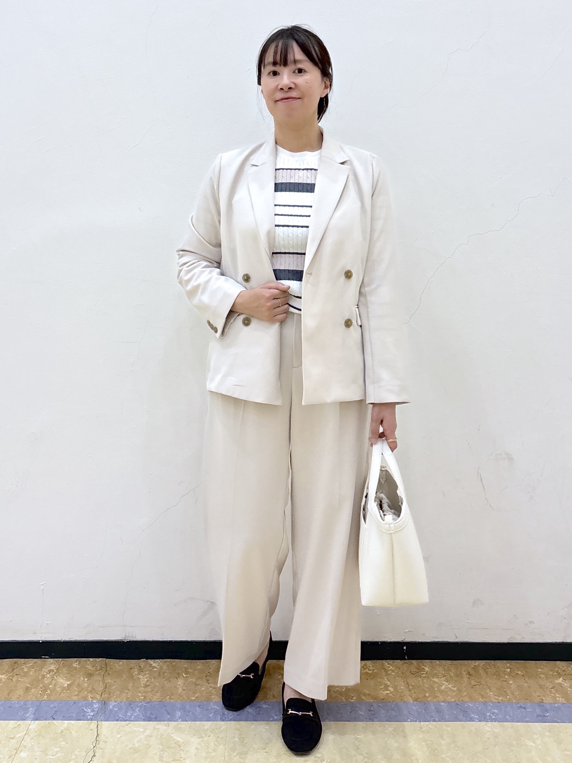 akariさんの「index｜ダブルブレストジャケット／セットアップ対応可【洗える／接触冷感／吸水速乾／防シワ／ストレッチ】」を使ったコーディネート