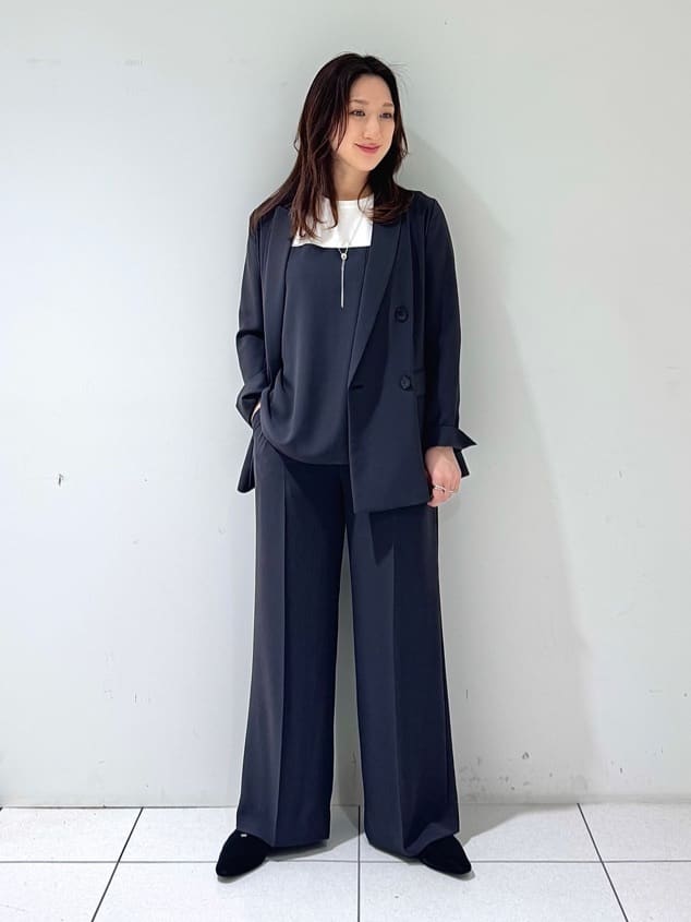 そんさんの「INDIVI｜【軽く羽織れる！】ダブルジャケット」を使ったコーディネート